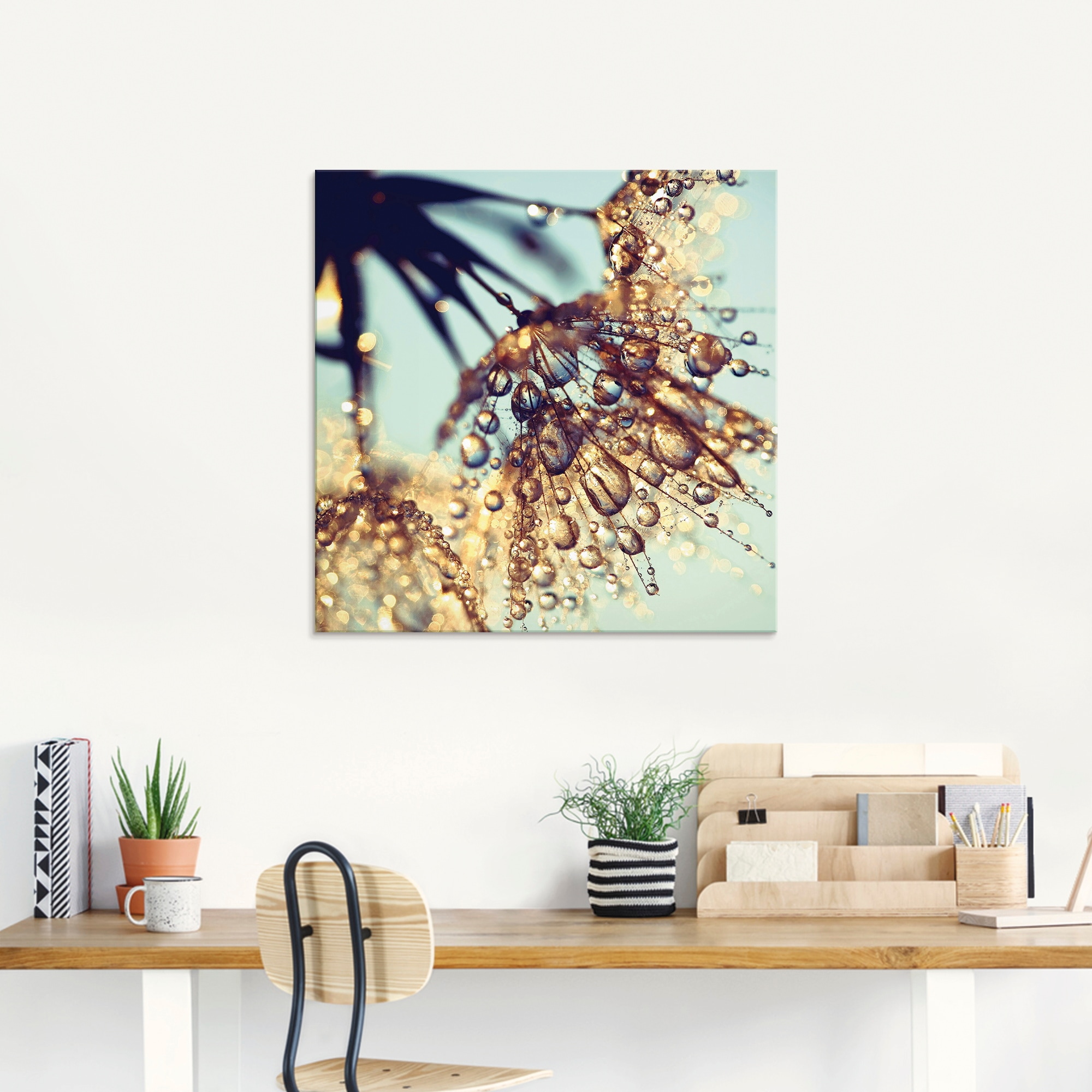 Artland Glasbild »Pusteblume Goldener Regen«, Blumen, (1 St.), in verschiedenen Größen