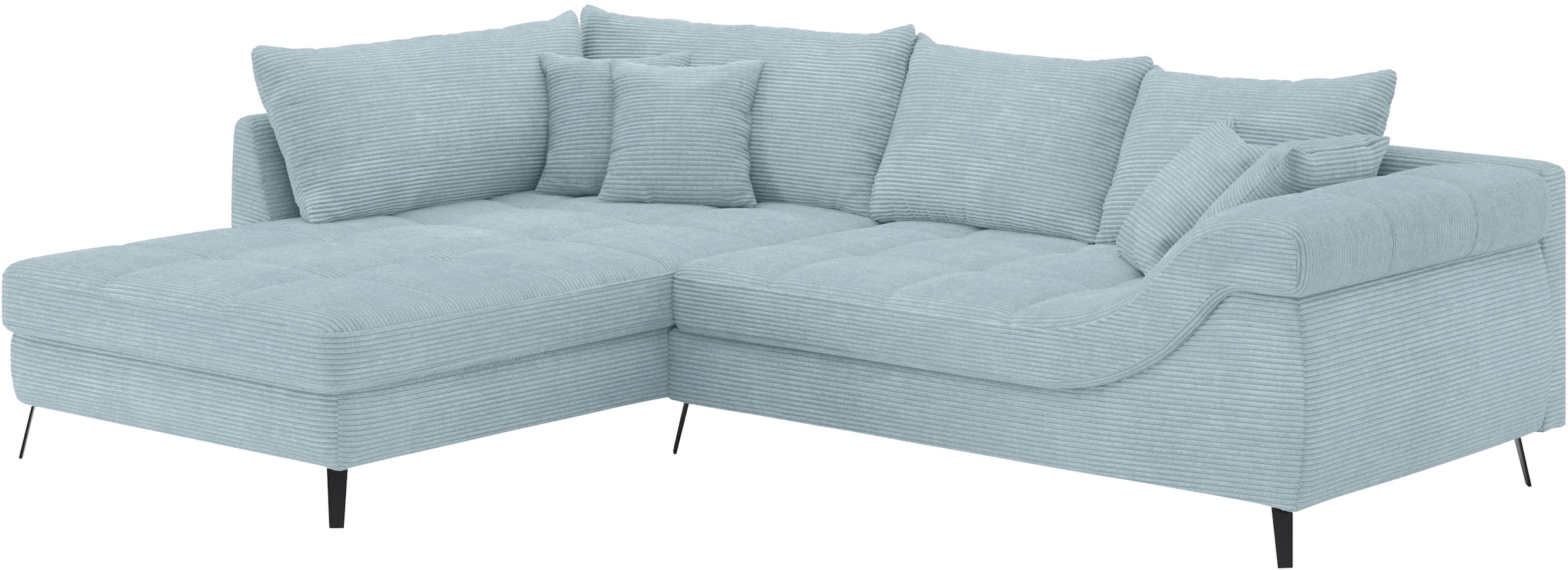 Mr. Couch Ecksofa »Portofino L-Form«, 4 Bezugsqualitäten, 13,5 cm hohe Meta günstig online kaufen