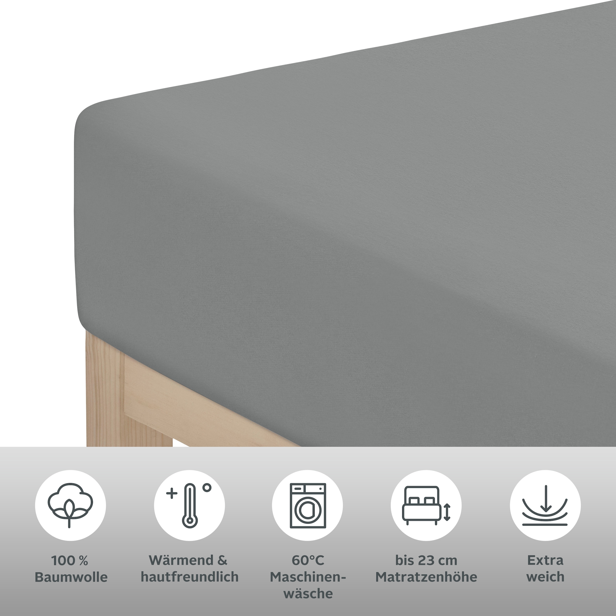 Home affaire Spannbettlaken »Cremona, in den Qualitäten: Baumwolle mit Elastan oder Biber«, Premium Qualität, Größe ab 90x200 cm