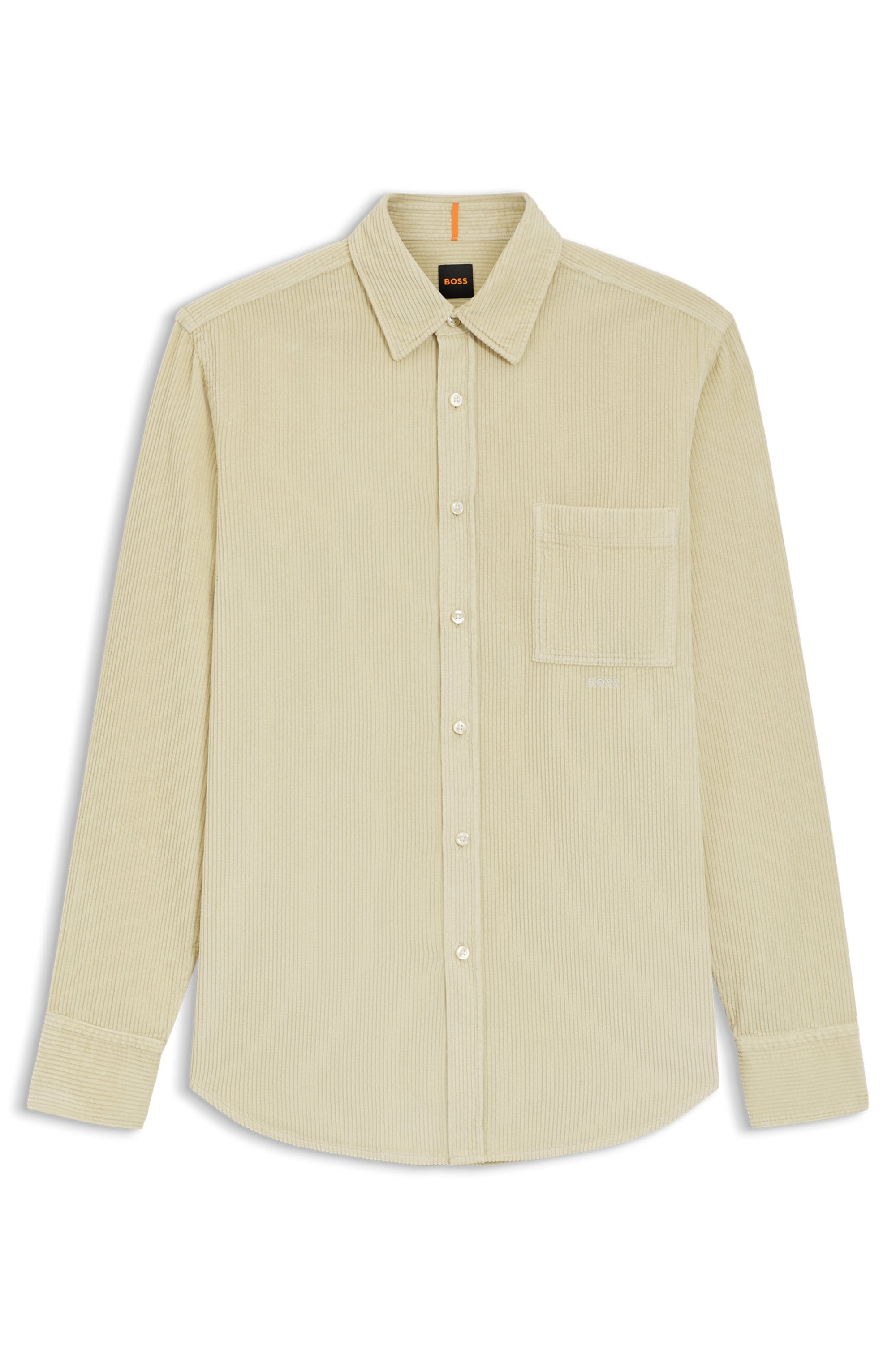 BOSS ORANGE Langarmhemd »Relegant« aus Cord, reuglar fit, Kentkragen