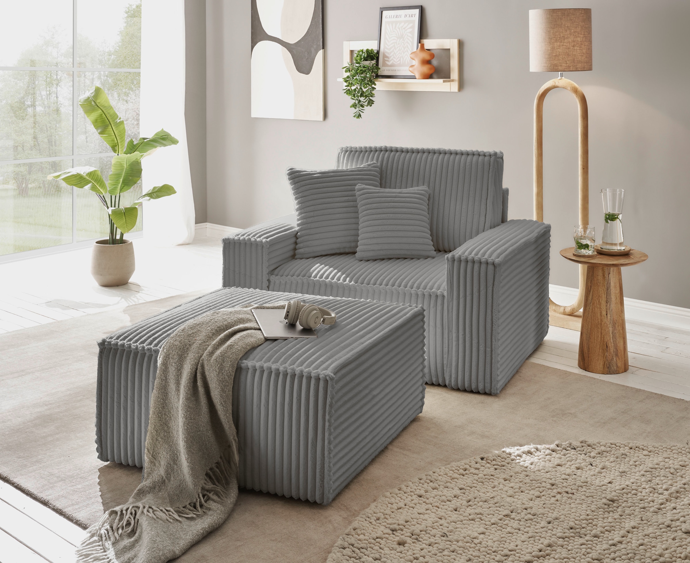 andas Loveseat »Finnley«, (2 St.), Loveseat und Hocker im Set, passend zur Polster-Serie Finnley