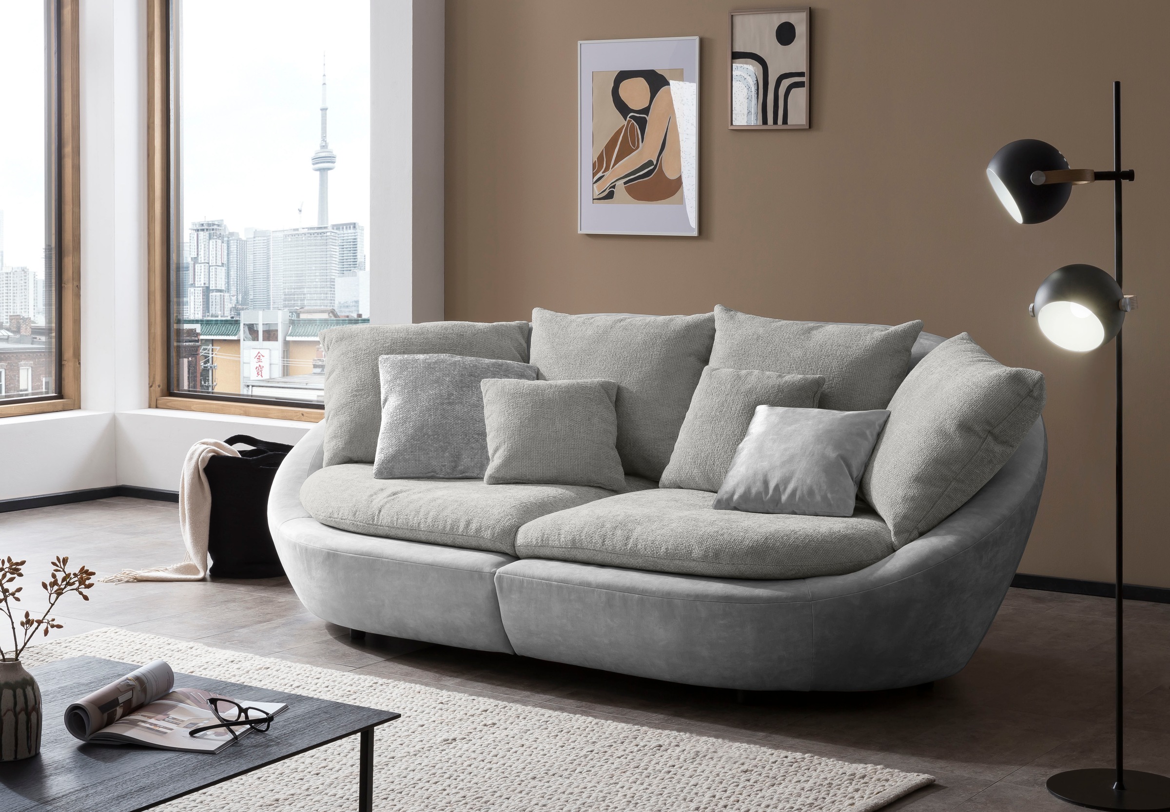 TRENDMANUFAKTUR Big-Sofa »Maui, inklusive 4 Rückenkissen und 2 Zierkissen, günstig online kaufen