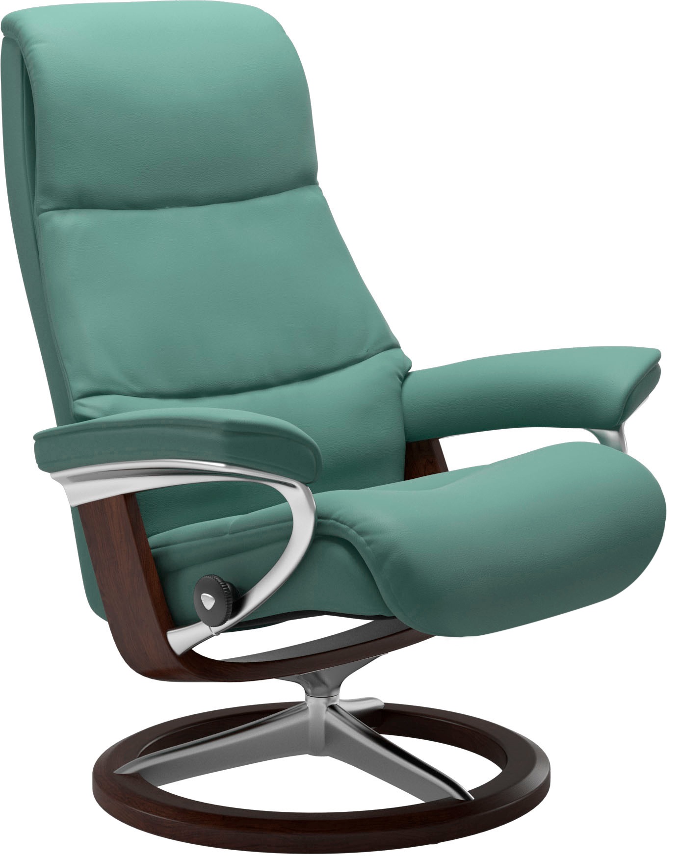 Stressless® Relaxsessel »View«, (Set, Relaxsessel mit Hocker), mit Signature Base, Größe M,Gestell Braun
