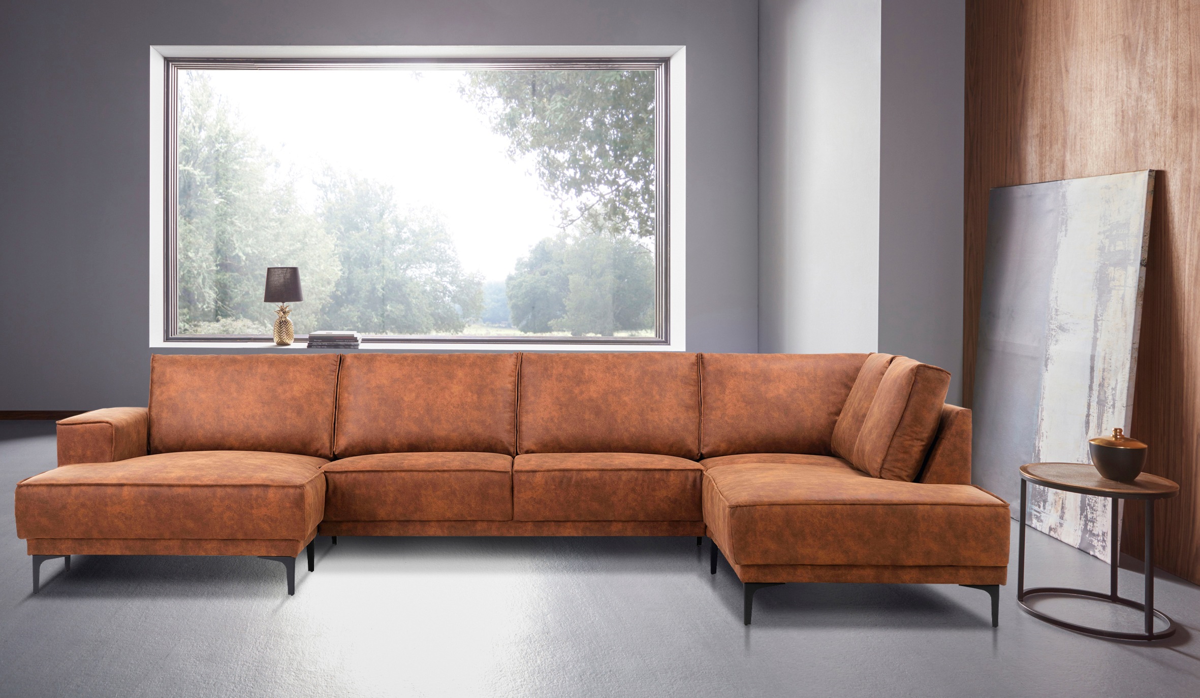 Places of Style Wohnlandschaft »XXL Sofa Oland, Struktur, Flachgewebe, Luxu günstig online kaufen