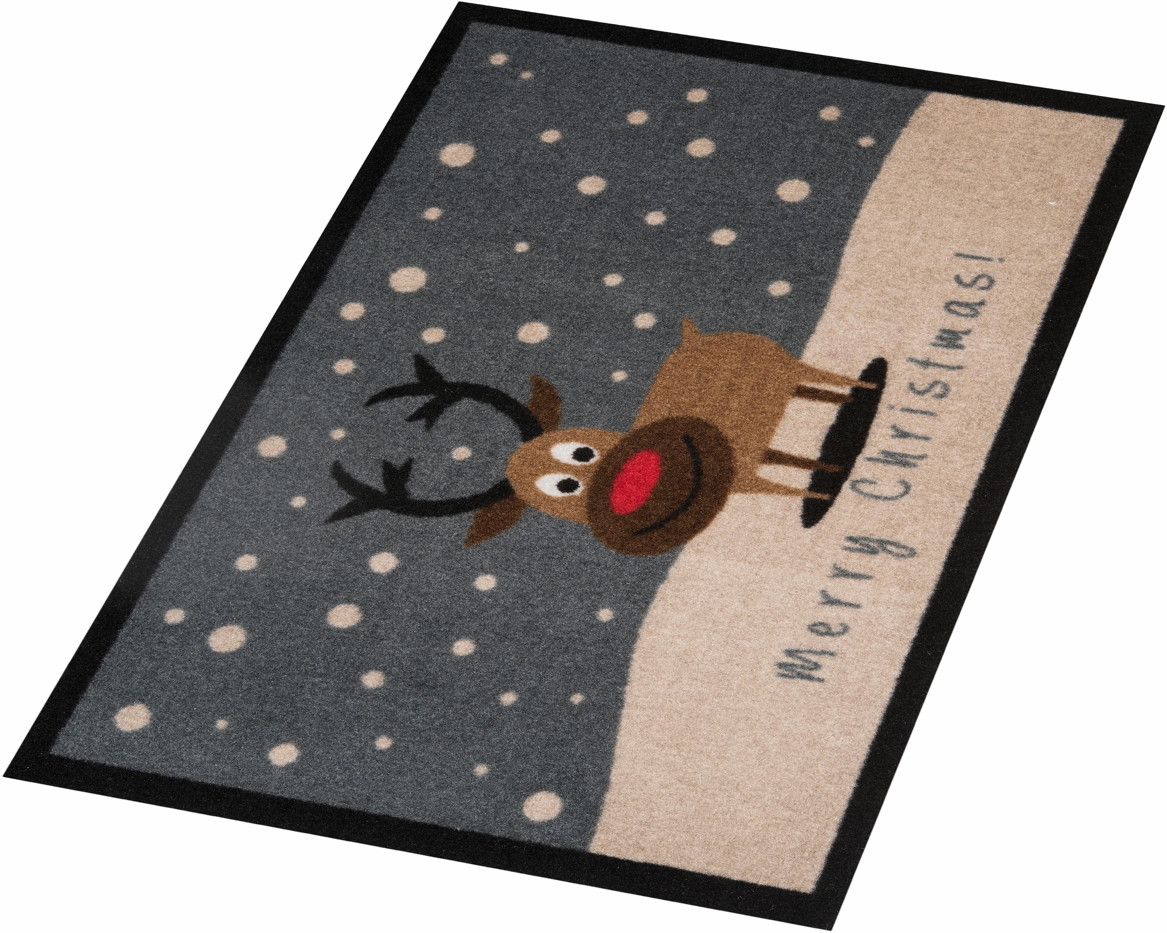 HANSE Home Fußmatte »Christmas Reindeer«, rechteckig, In- & Outdoor, Rutschfest, Weihnachten, Waschbar, Wetterfest, Flur