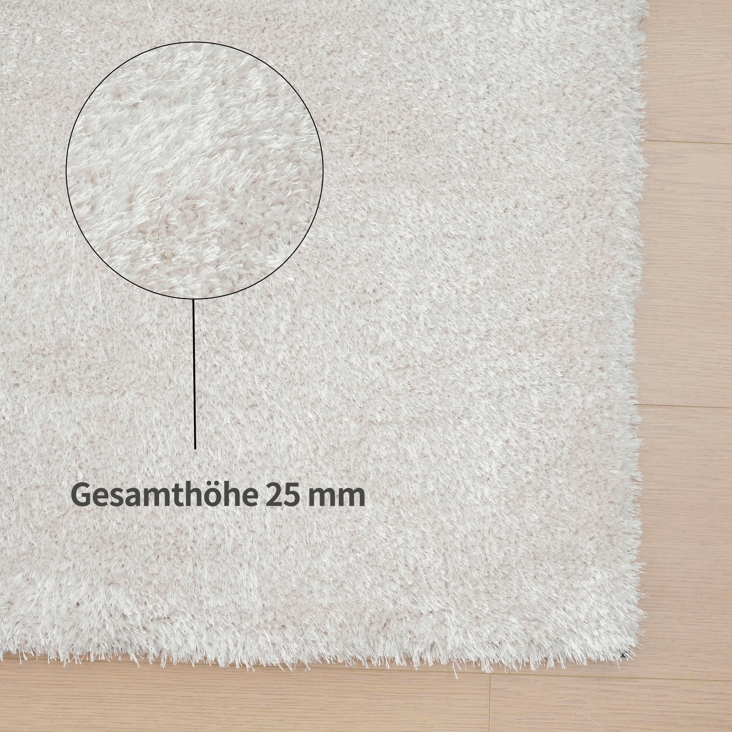 my home Hochflor-Teppich »Dana light, besonders weich, Mikrofaser Teppiche«, rechteckig, 25 mm Höhe, uni, leichter Glanz, Wohnzimmer, Schlafzimmer, Esszimmer