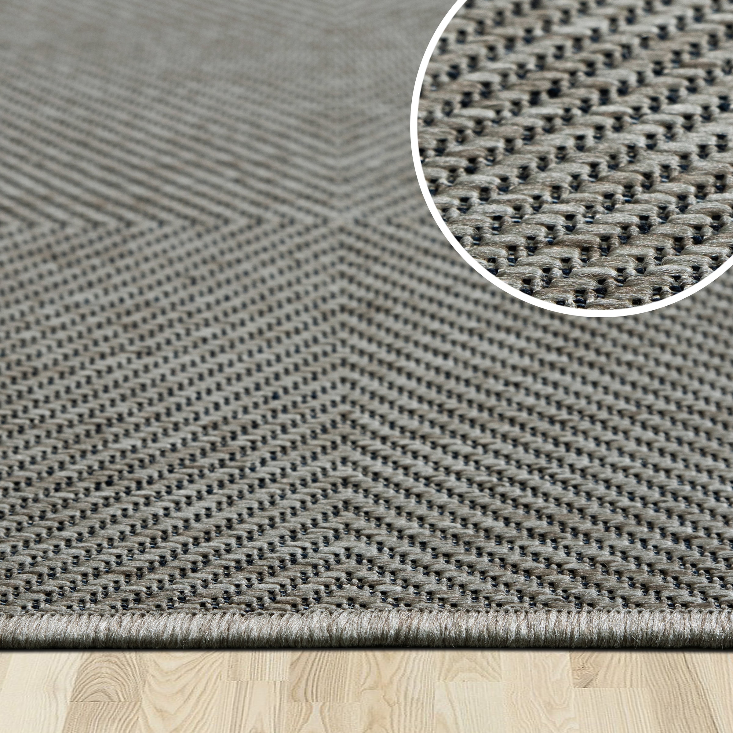 my home Teppich »Anna, auch als Läufer erhältlich«, rechteckig, 3 mm Höhe, In- und Outdoor geeignet, Sisal-Optik, Wetterfest & UV-beständig