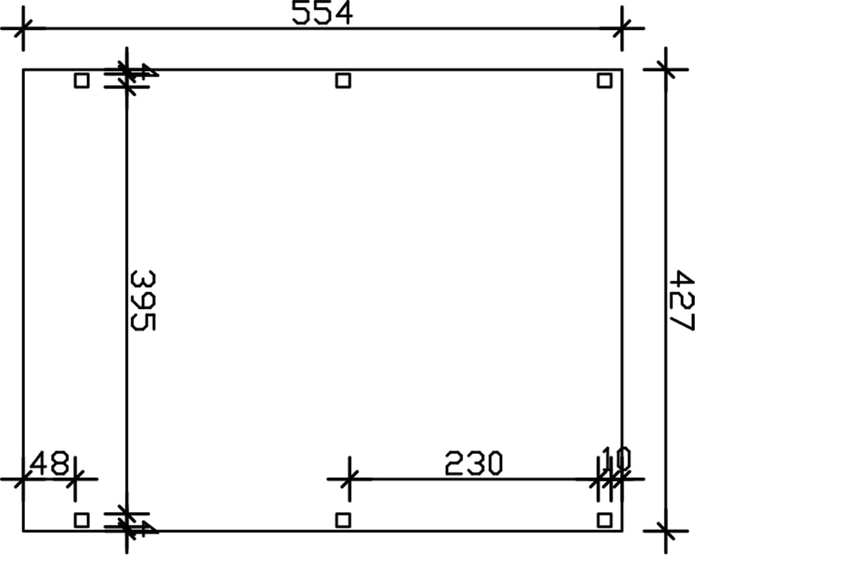Skanholz Einzelcarport »Grunewald«, Leimholz-Nordisches Fichtenholz, weiß, mit Aluminiumdach