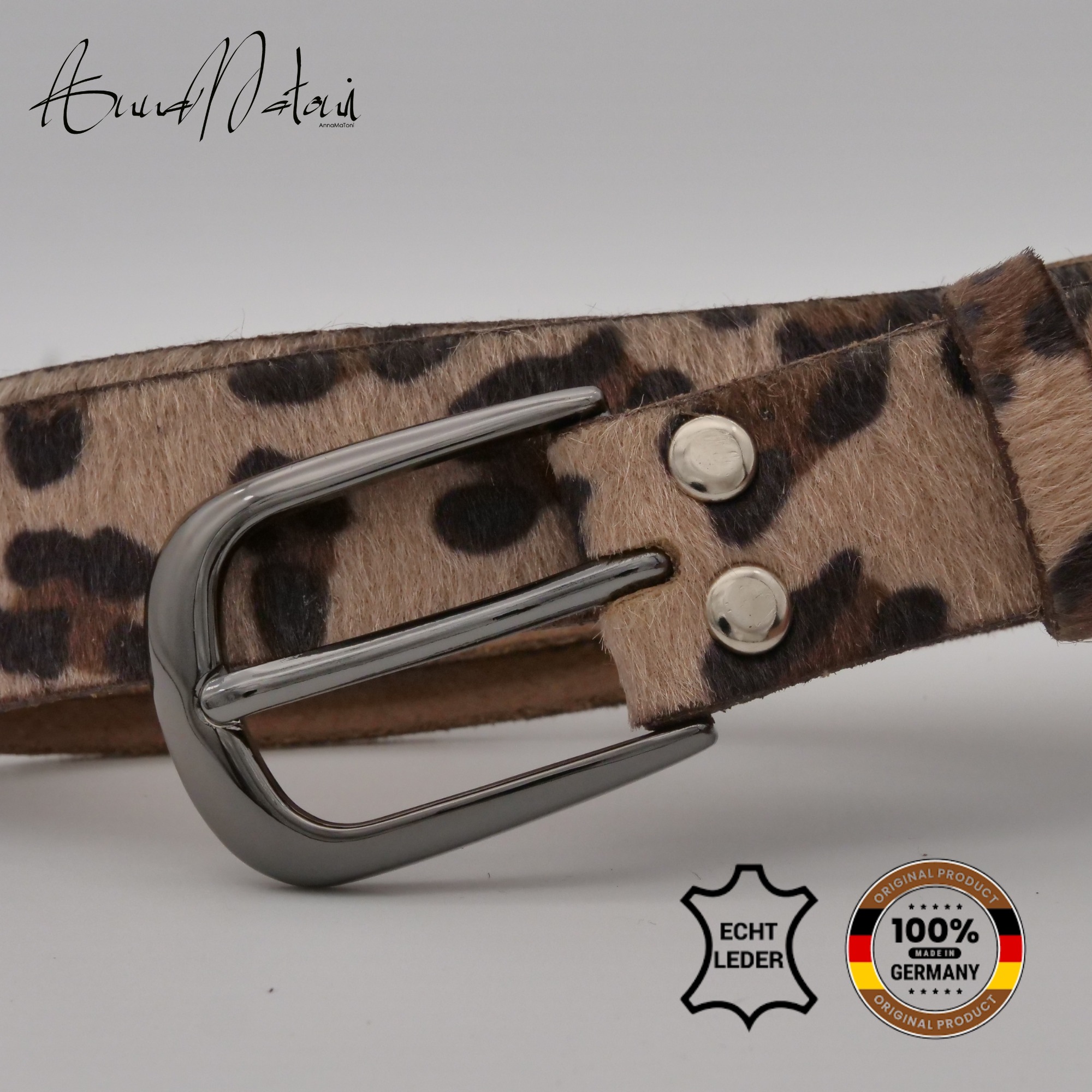 AnnaMatoni Ledergürtel »AnnaMatoni Damen Ledergürtel in hochwertigem Kunstfell in Leo«