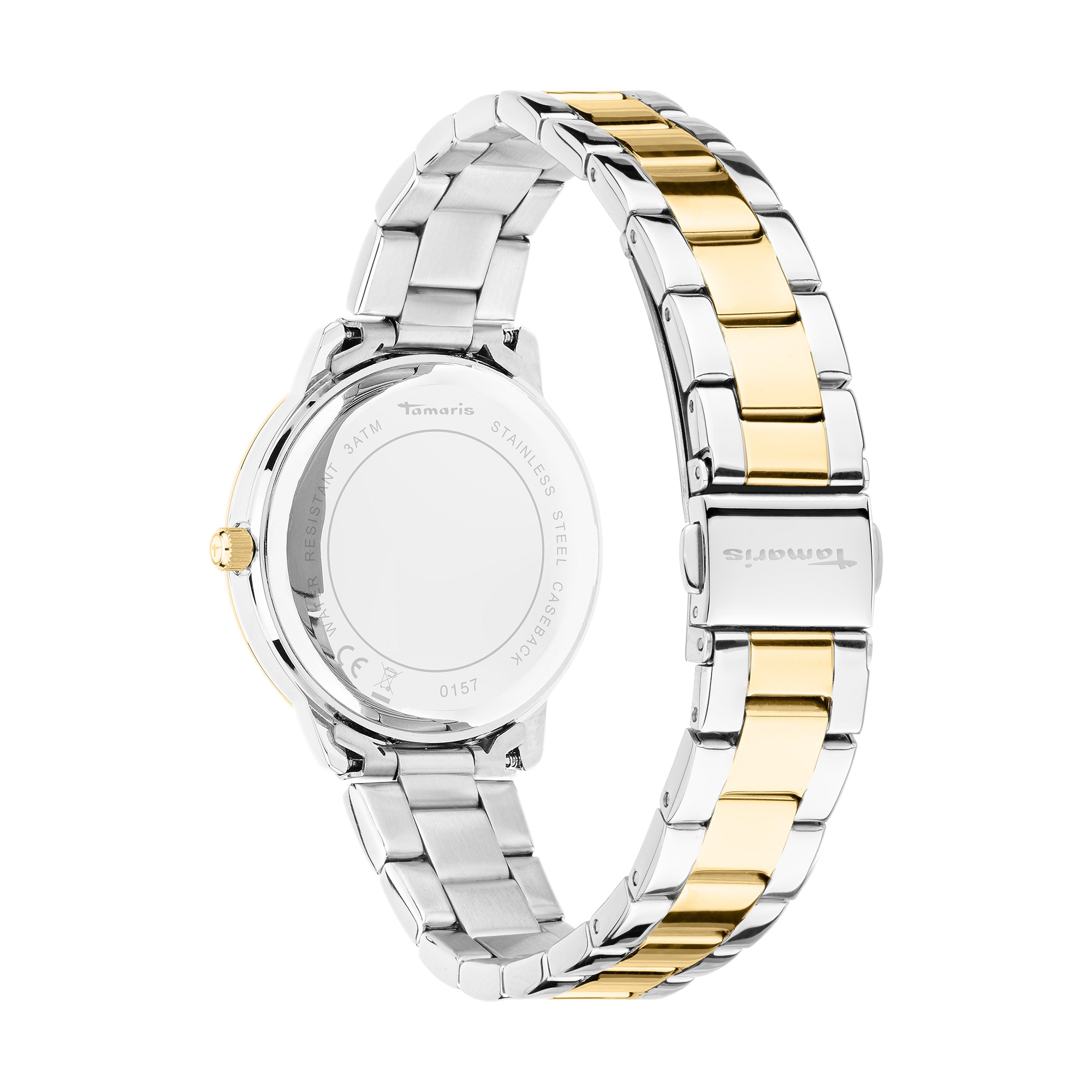 Tamaris Quarzuhr »The Elegance« Armbanduhr, Damenuhr, Edelstahlarmband, analog, Glassteine