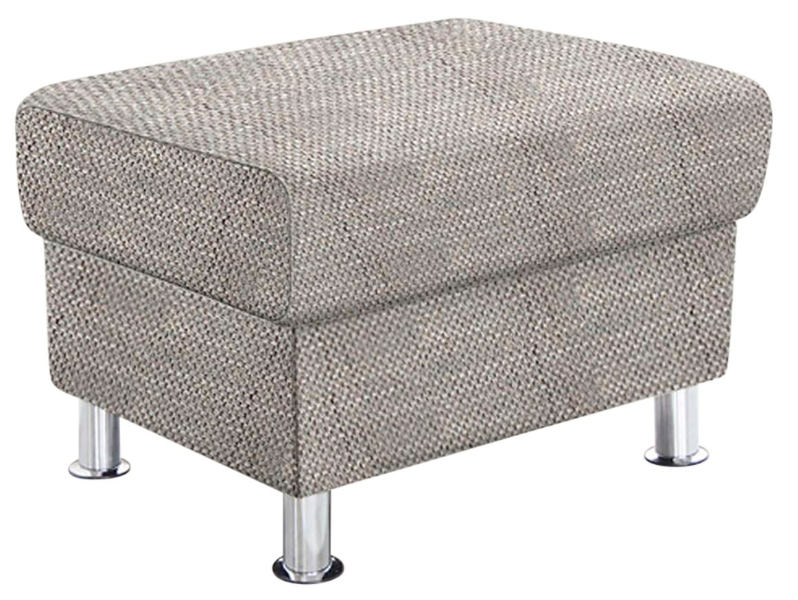 TRENDMANUFAKTUR Hocker »Rondo, Polsterhocker zur Serie, Breite 67 cm, Füße chromfarben«, Fußhocker wahlweise mit Federkern, in verschiedenen Bezügen bestellbar
