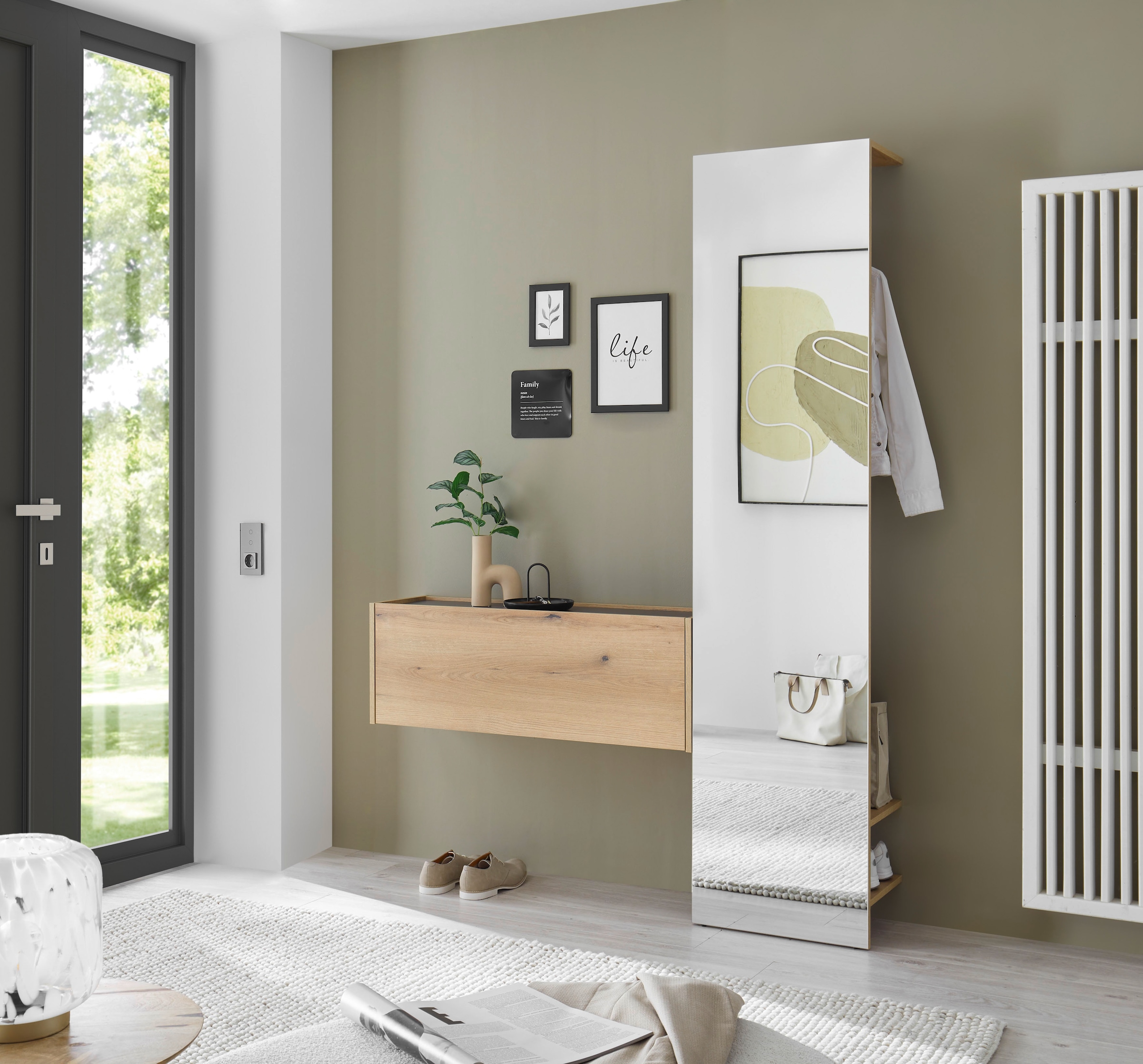 INOSIGN Hängeschrank »GiRON/CiTY, Wandgarderobe in vier Farben, Wandschrank«, zeitloses Design, Breite 100 cm, großes Fach