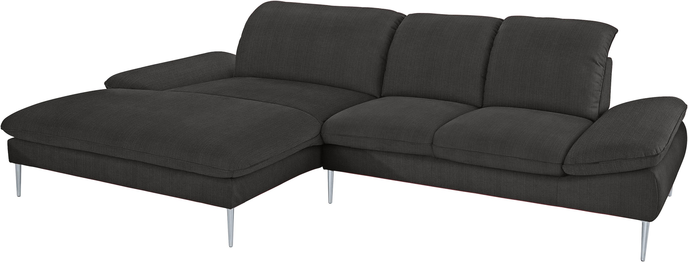 W.SCHILLIG Ecksofa »enjoy&MORE, Designsofa, elegant und bequem, L-Form«, mit Sitztiefenverstellung, Füße silber matt, Breite 310 cm