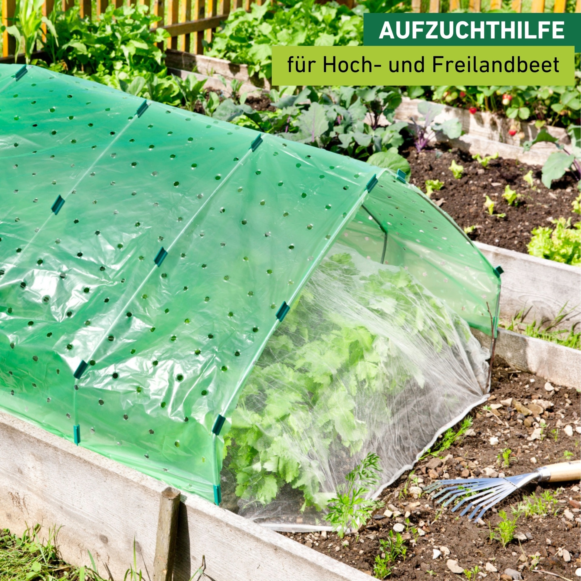 Windhager Foliengewächshaus »Tunnelbogen für Pflanzen in Hochbeeten, für ideale Pflanzenzucht« stabiler, langlebiger Bogen und starkes Wachstum, 0,57x1,3 m
