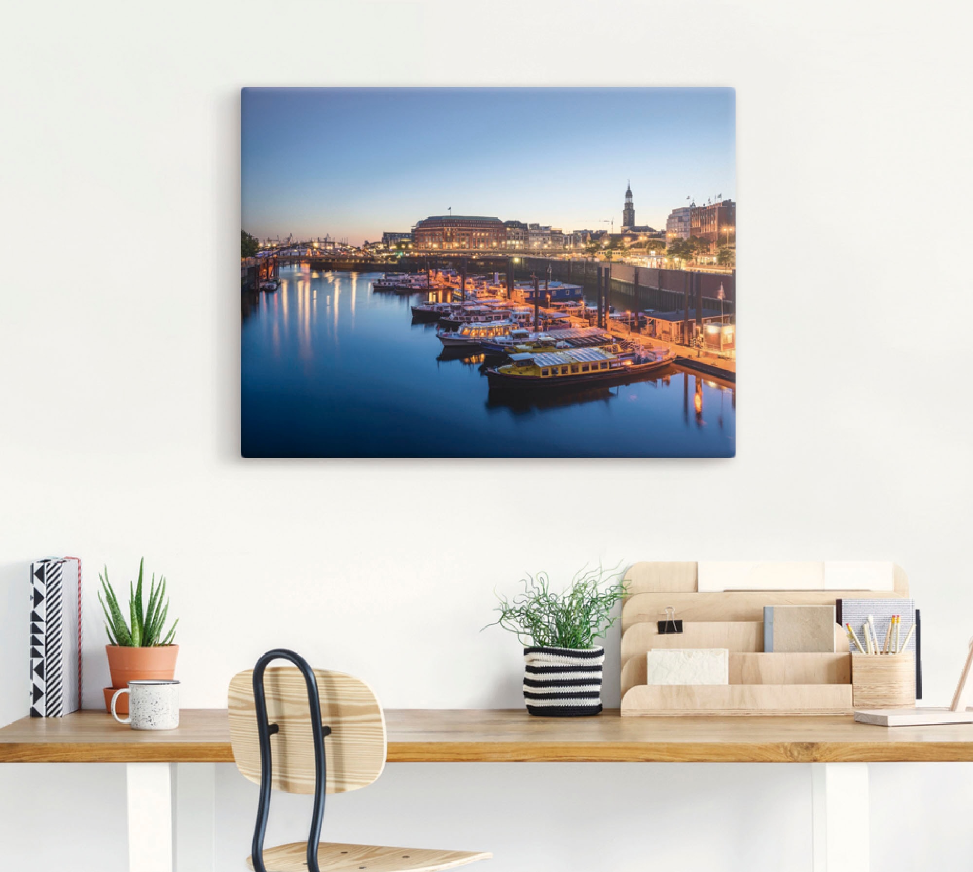 Artland Wandbild "Hamburg Hafen Panorama mit Michel", Deutschland, (1 St.), günstig online kaufen