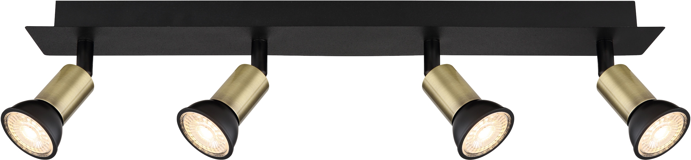 GLOBO LIGHTING Deckenstrahler »DREW«, Leuchtmittel GU10 | ohne Leuchtmittel, Deckenspot/schwarz/goldfarben/LxBxH: 500x60x90mm