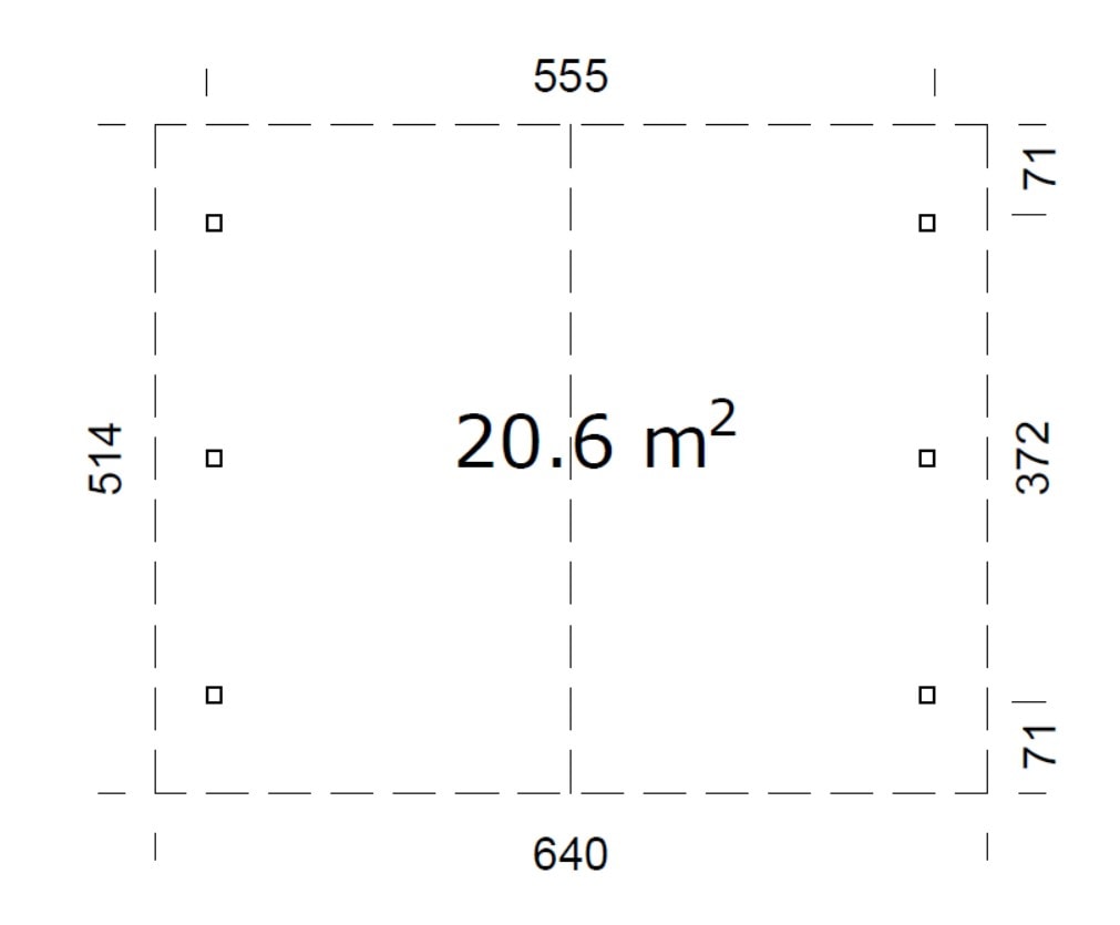 Palmako Doppelcarport »Robert« Massivholz 531 cm dunkelgrau/dunkelgrau