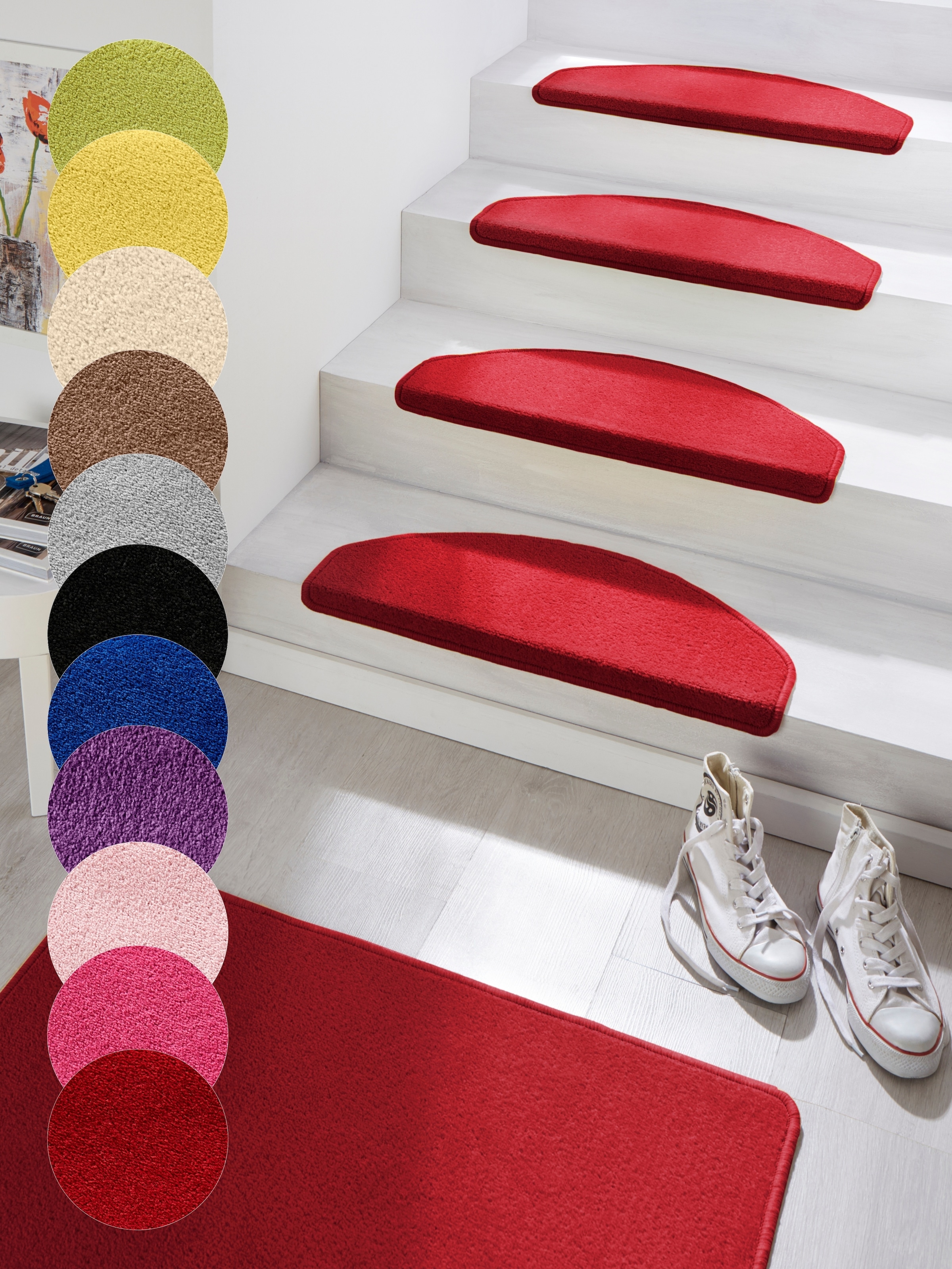 HANSE Home Stufenmatte "Fancy" halbrund 7 mm Höhe 15 Stück, Treppenmatten, günstig online kaufen