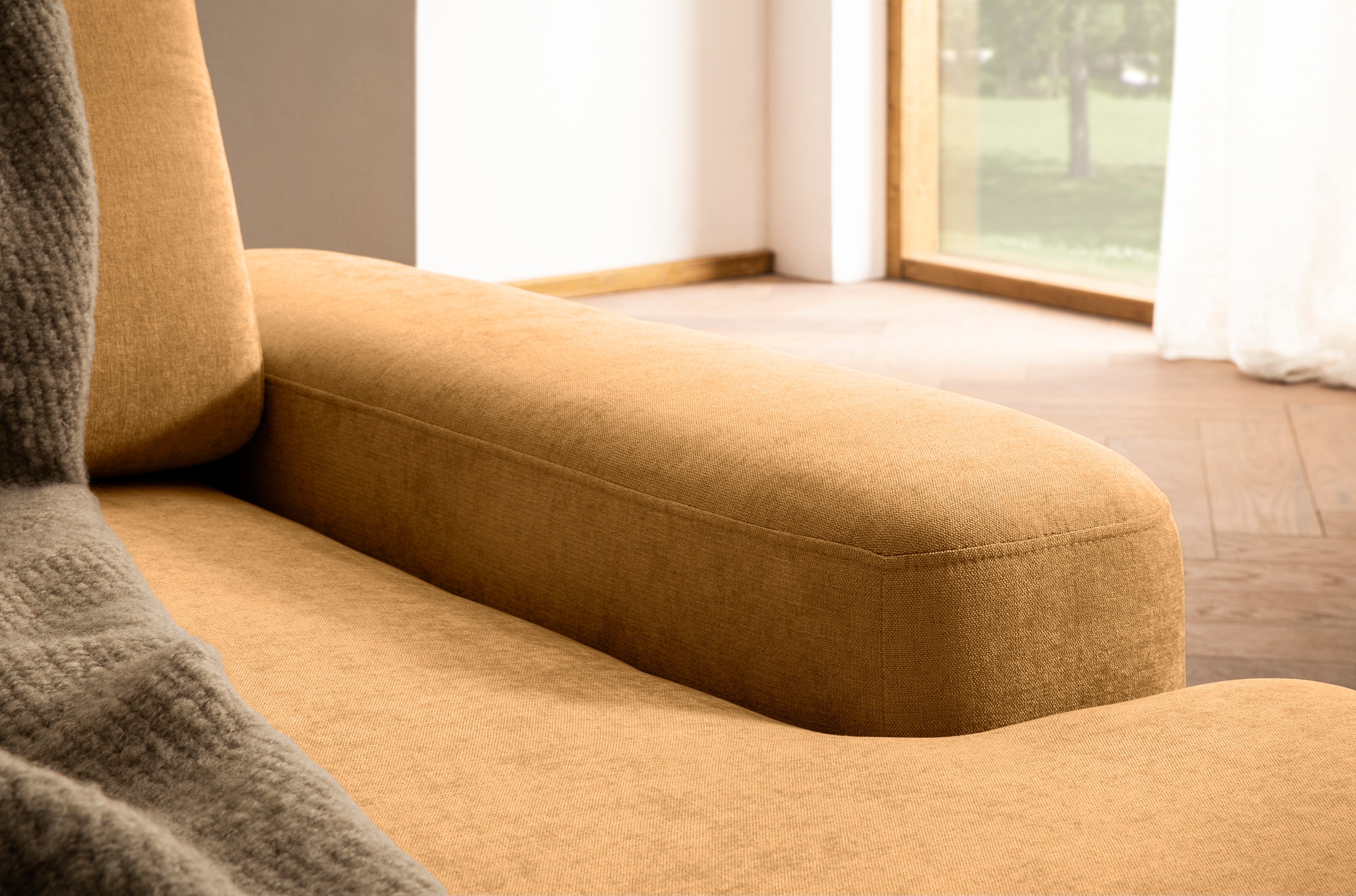 INOSIGN Ecksofa »TORGE (264cm), Schlafsofa in Cord, Samtvelours o Struktur fein, L-Form«, Schlaffunktion, Bettkasten, Liegefläche: 125/210 cm
