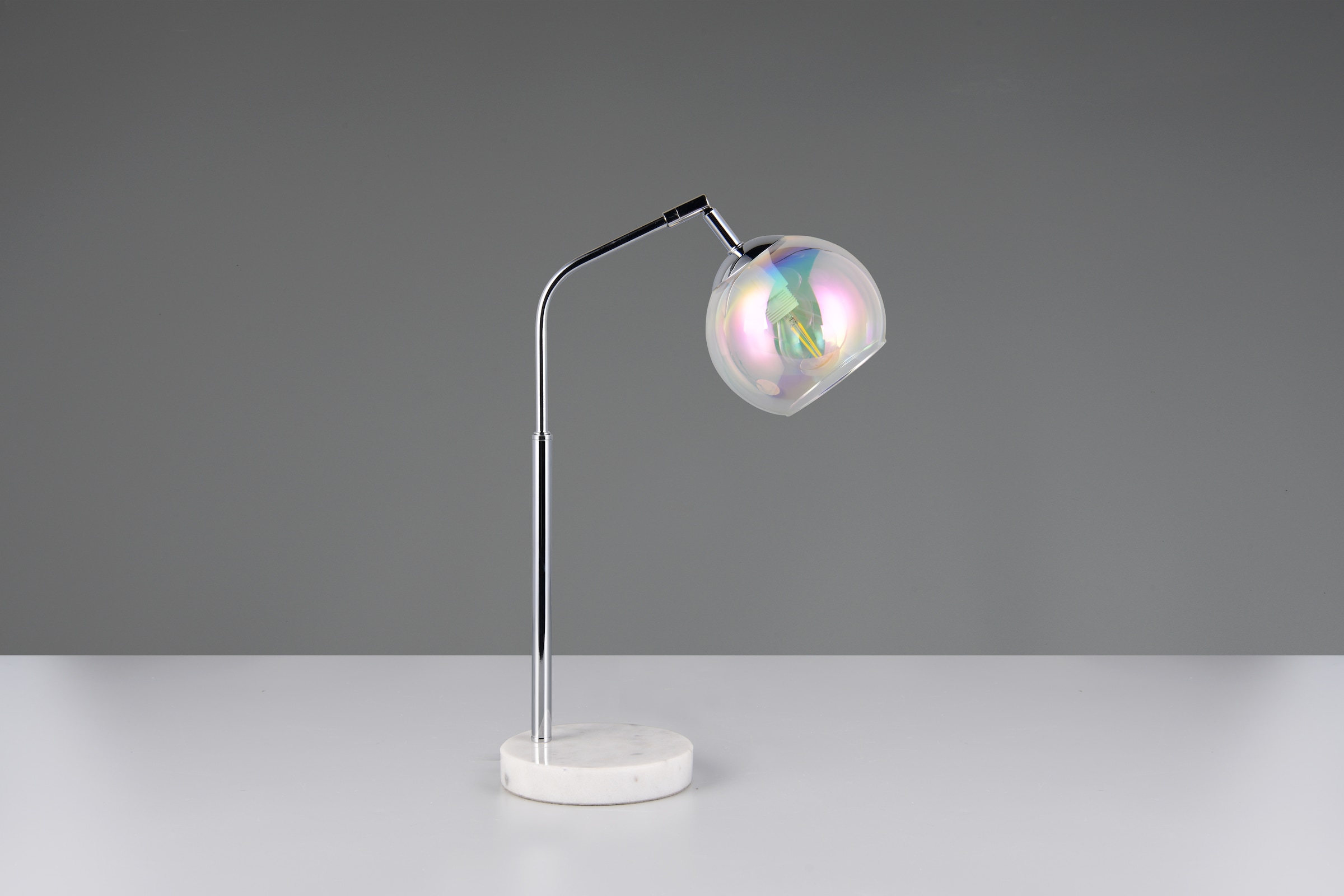 TRIO Leuchten Schreibtischlampe »PAXTON, exkl. 1x E14 max 10W, Leseleuchte Nachttischlampe«, 1 flammig, Leuchtmittel E14 | Leuchtmittel wechselbar, mit Glas Lampenschirm, Schnurschalter, Höhe 45 cm, Tiefe 28 cm