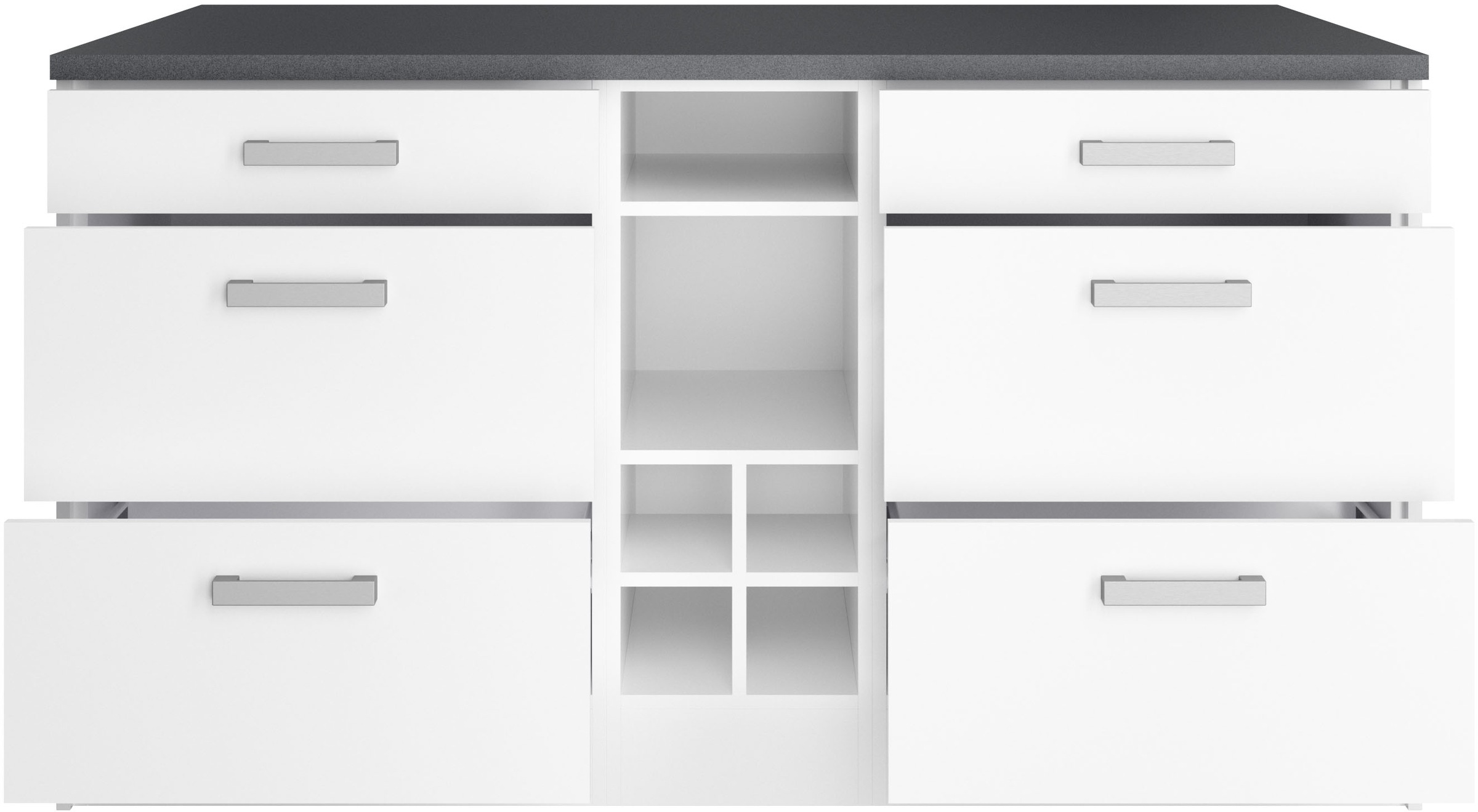 KOCHSTATION Kücheninsel »KS-Toronto«, Breite 153 cm, MDF-Fronten, Flaschenregal
