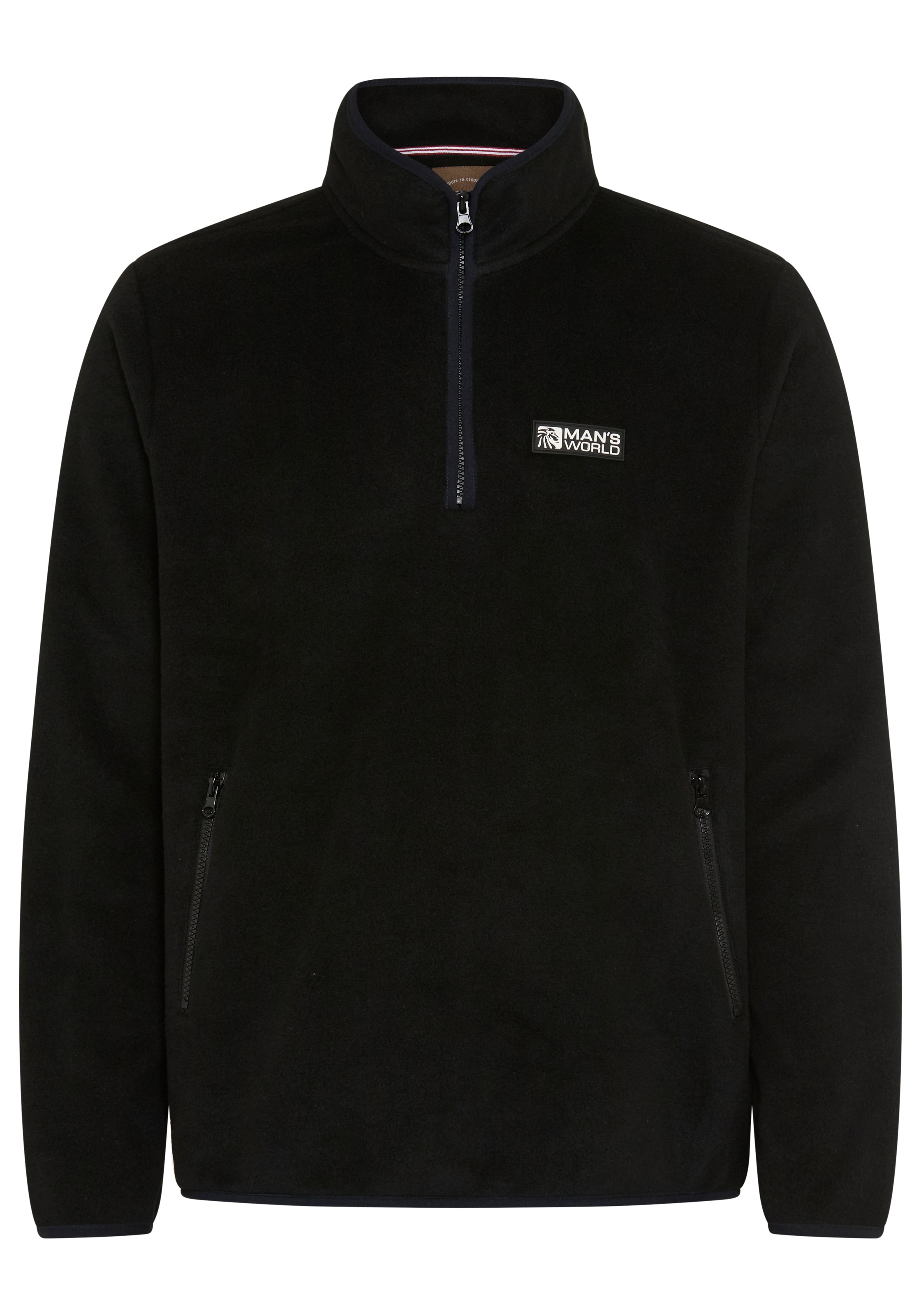 Man's World Fleecepullover , mit hochschließendem Kragen und Reißverschluss, Langarm
