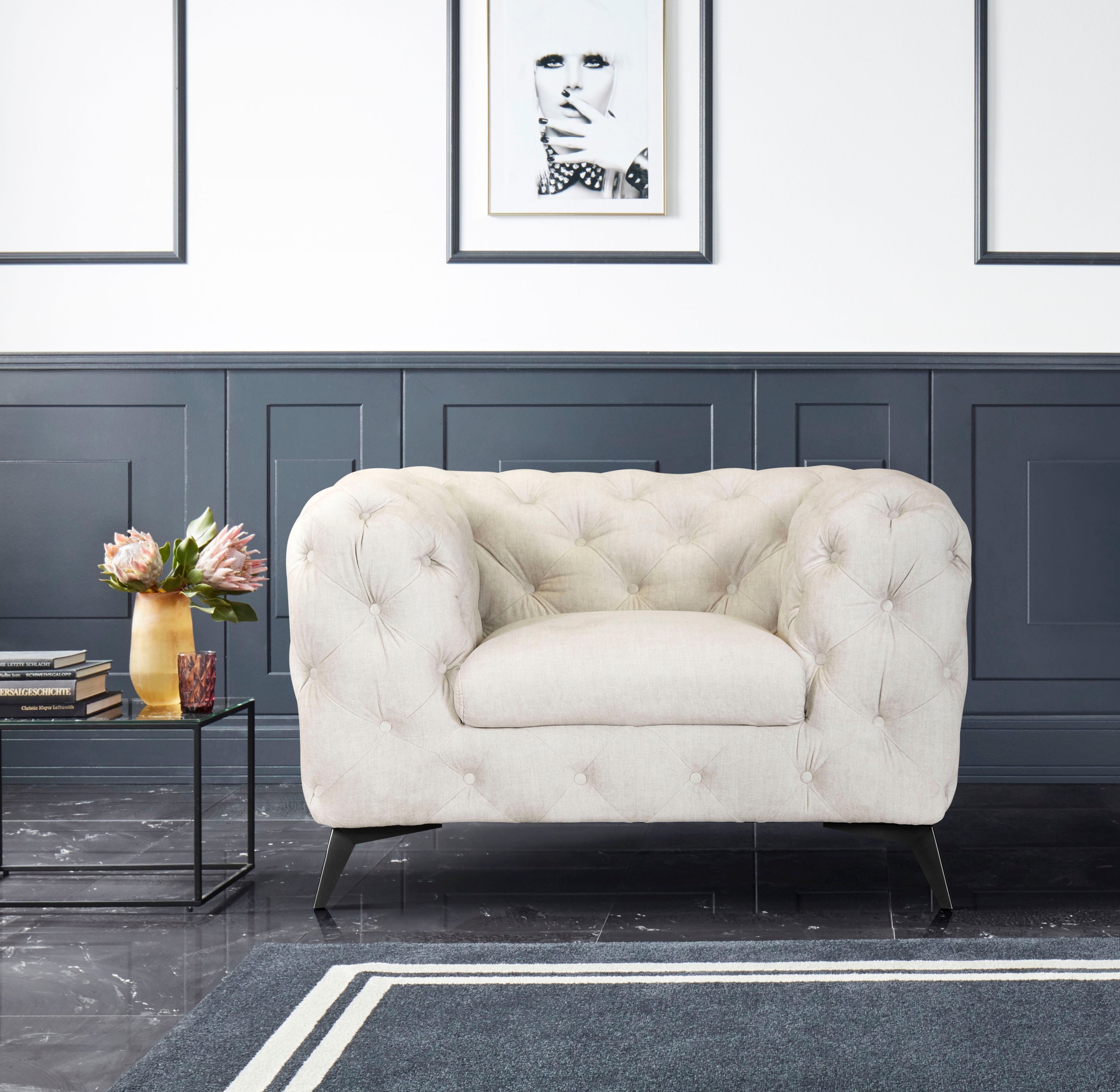 Home affaire Chesterfield-Sessel »Glynis Sessel« aufwändige Knopfheftung, m günstig online kaufen