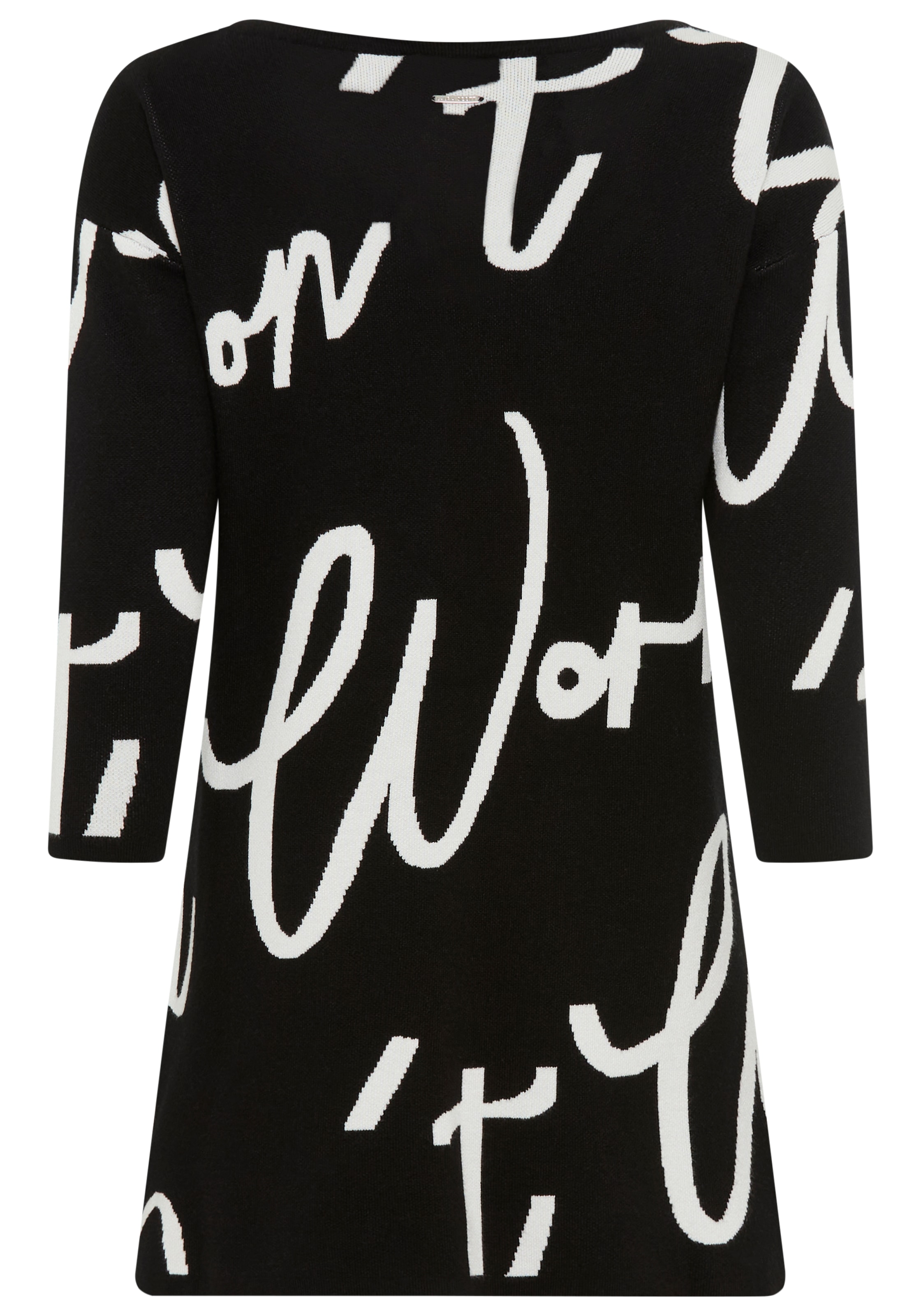 Laura Scott Jacquardpullover Feinstrickpullover mit femininem Lettering