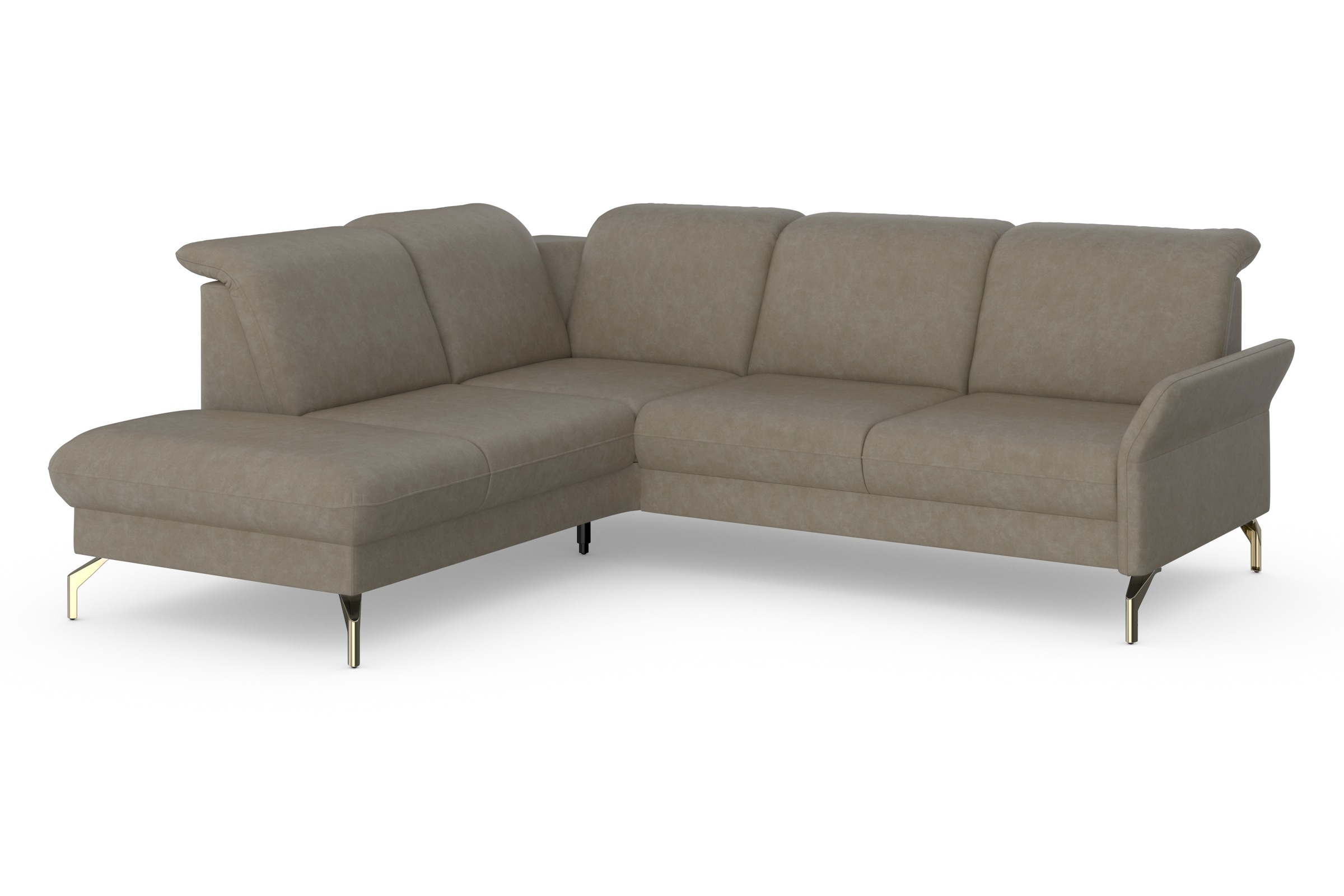 sit&more Ecksofa »Fashion L-Form«, wahlweise mit Kopfteilverstellung, Vorziehsitz, motorisch, Nickelfüße