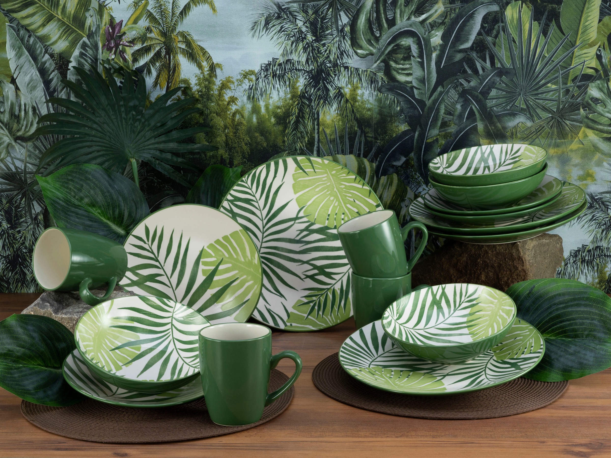 CreaTable Kombiservice »Tropicana«, (Set, 16 tlg.), vollflächiger tropische günstig online kaufen