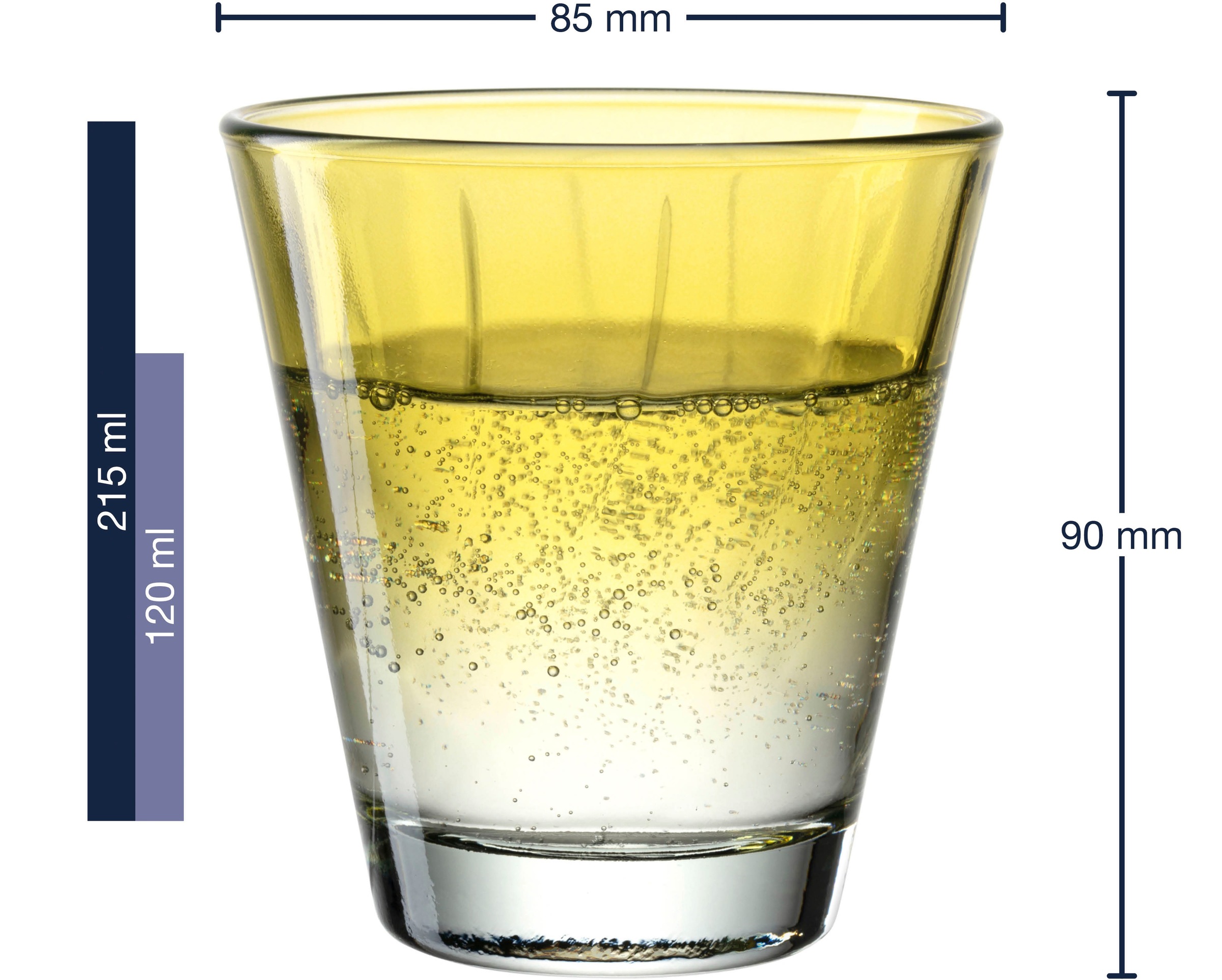 LEONARDO Gläser-Set »Trinkglas, TWIST, 215 ml, farbig sortiert, 4er-Set«, (Set, 4 tlg., 4 verschiedene Farben), Whiskybecher, spülmaschinengeeignet