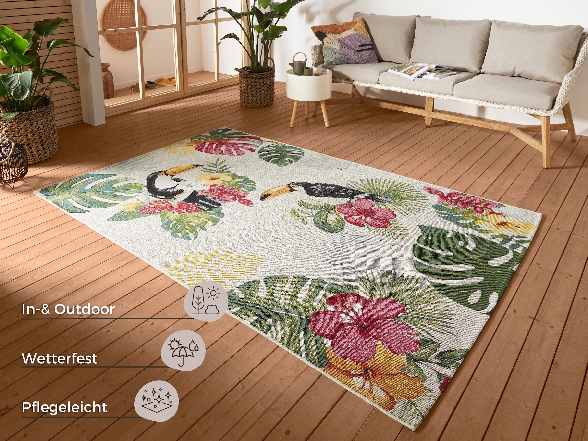 HANSE Home Outdoorteppich »Tropical Dream«, rechteckig, 3 mm Höhe, In-& Out günstig online kaufen