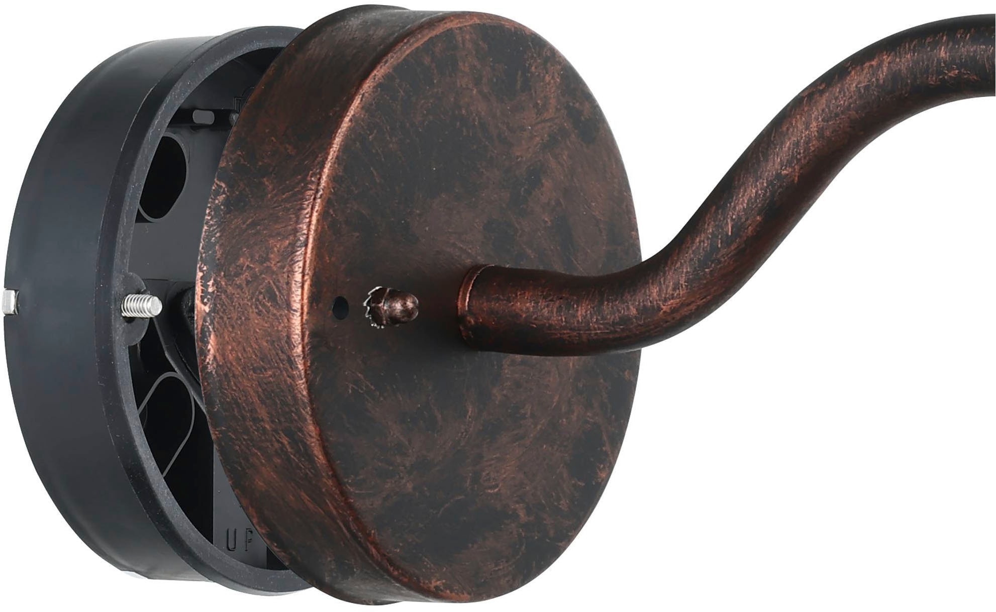 EGLO Wandleuchte »Melgoa Außen-Wandlampe, Wandleuchte aus Stahl und Glas, E27, IP44« E27 1 Stk. Wand-/Deckenleuchte - L30 x H25 x AL38 cm - kupferfarben-antik