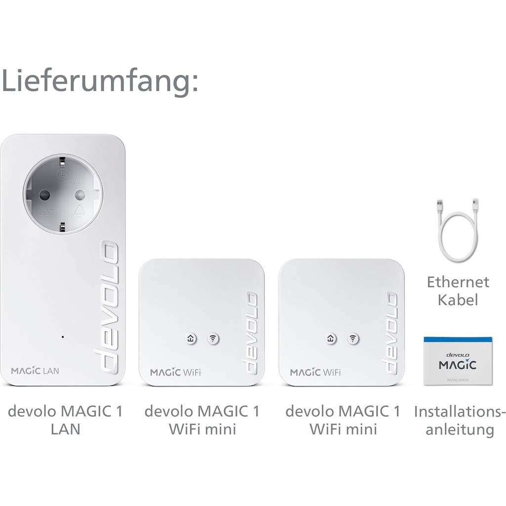 DEVOLO WLAN-Router »Magic 1 WiFi mini Multiroom Kit (1200Mbit, G.hn, Mesh)«