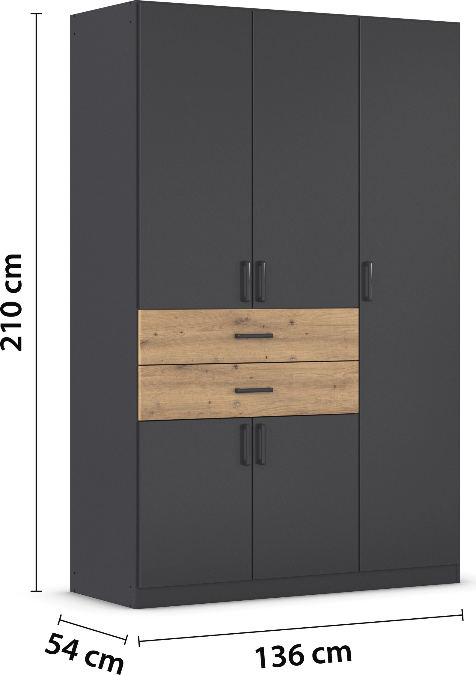 rauch Drehtürenschrank »Kleiderschrank Schrank Garderobe MAIKA mit Dekor-Front«, 2 Schubladen, in verschiedenen Breiten, Höhen, Farben, MADE IN GERMANY