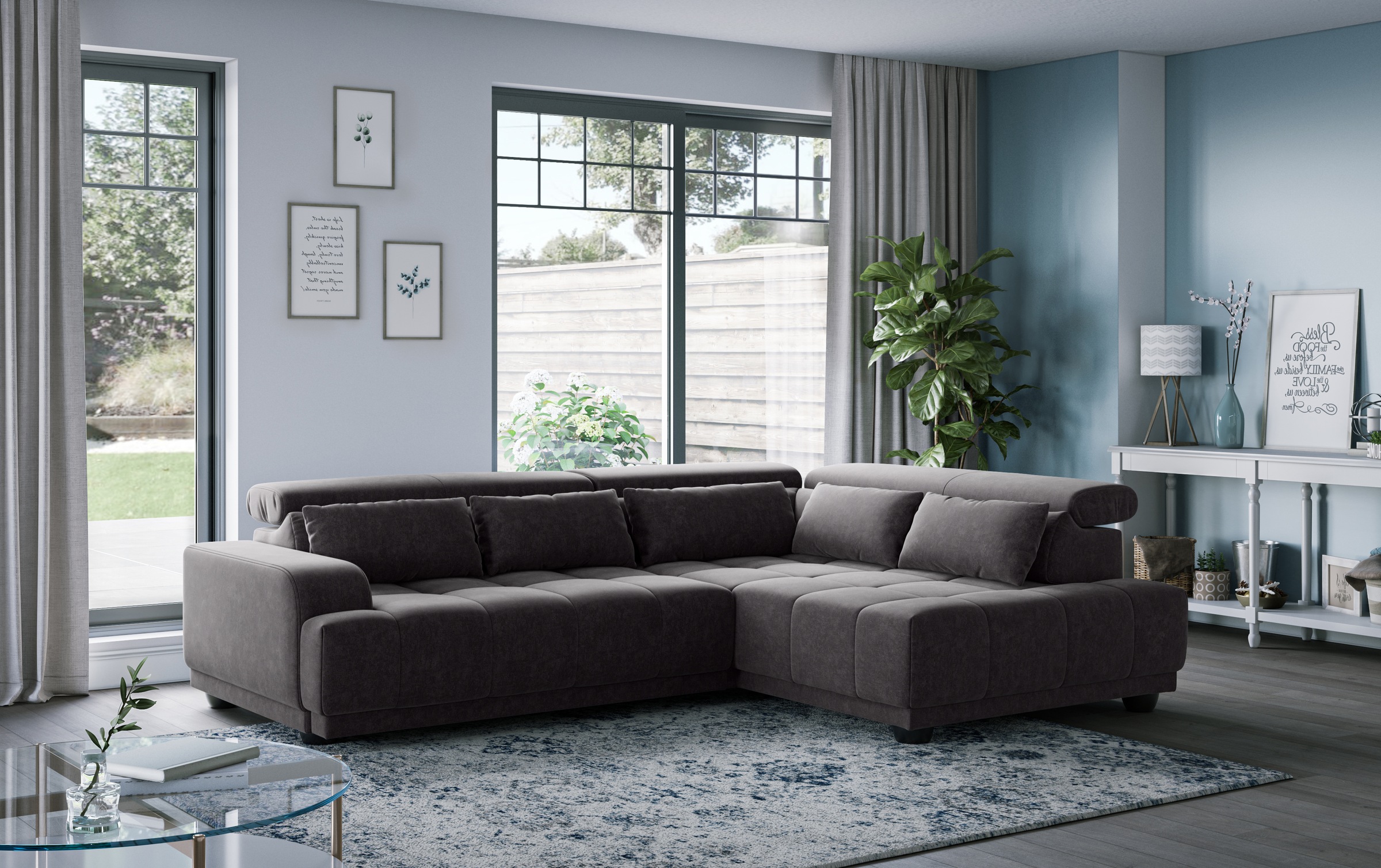 COTTA Ecksofa »Jade - L Form, Sitzbreite 201 cm« inkl. Kopfteilverstellung günstig online kaufen