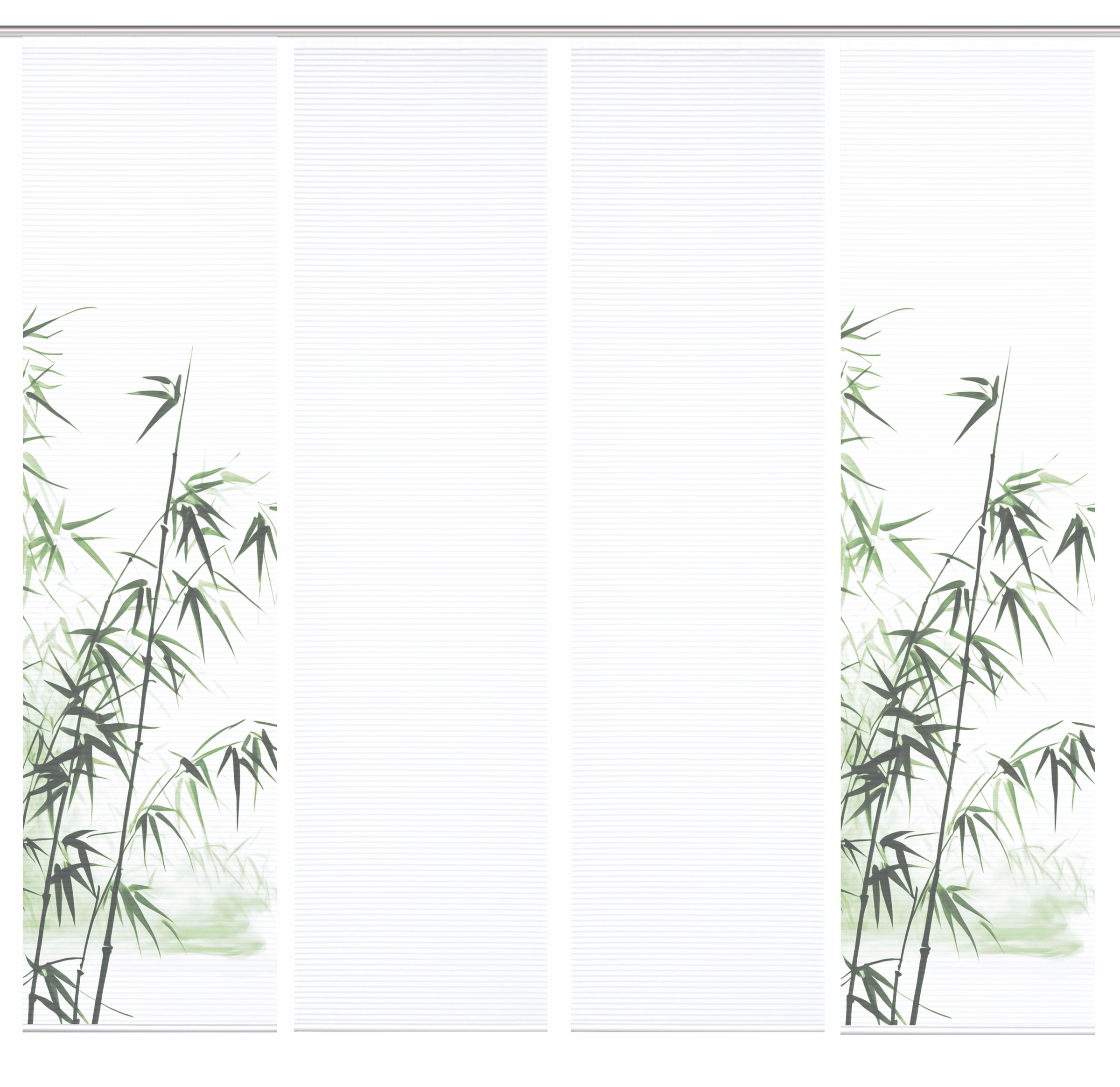 HOME in green Schiebegardine »RUFUS« Paneelwagen 4 Stk. tlg. Bambusoptik, SET, recycelt, Digitaldruck