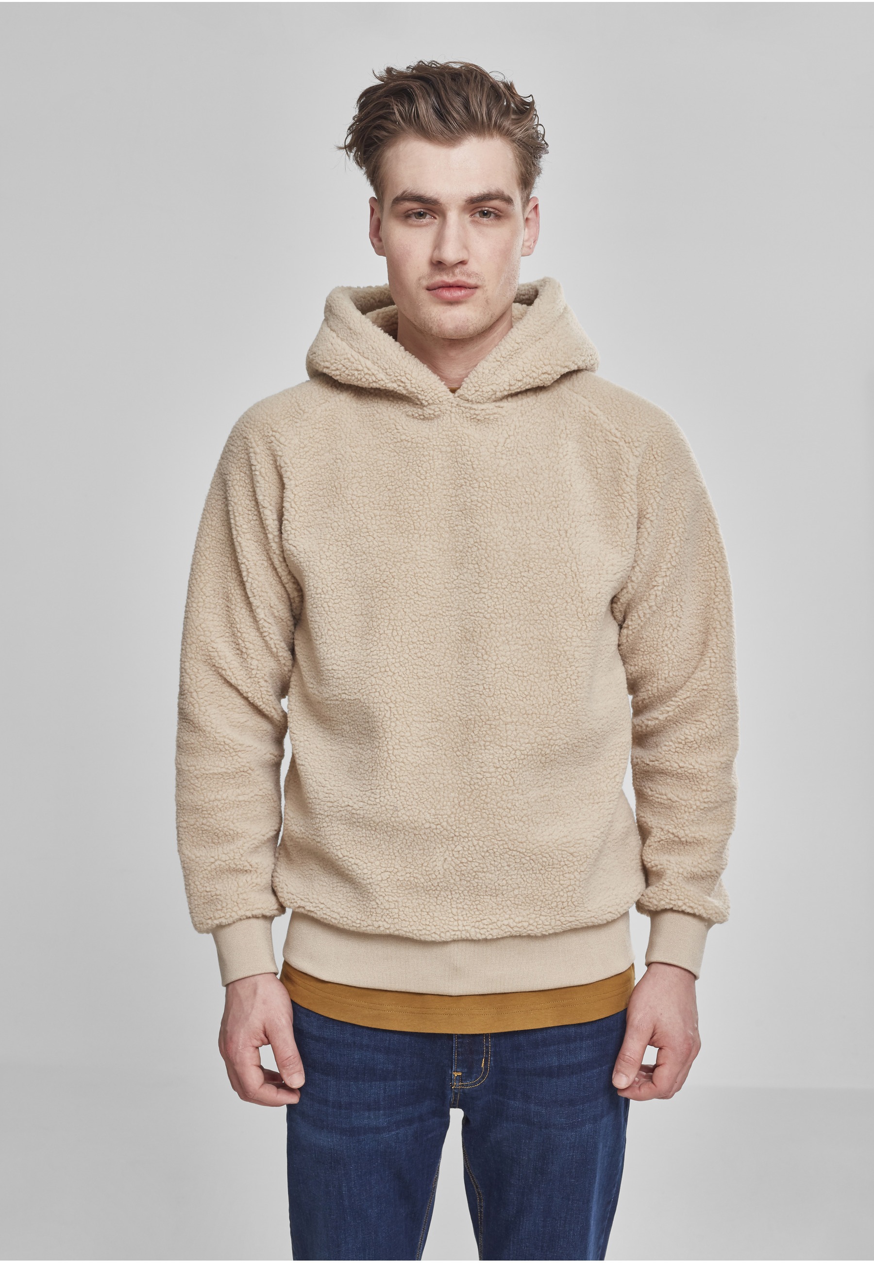 URBAN CLASSICS Rundhalspullover »Urban Classics Herren Sherpa Hoody« 1 Stk.