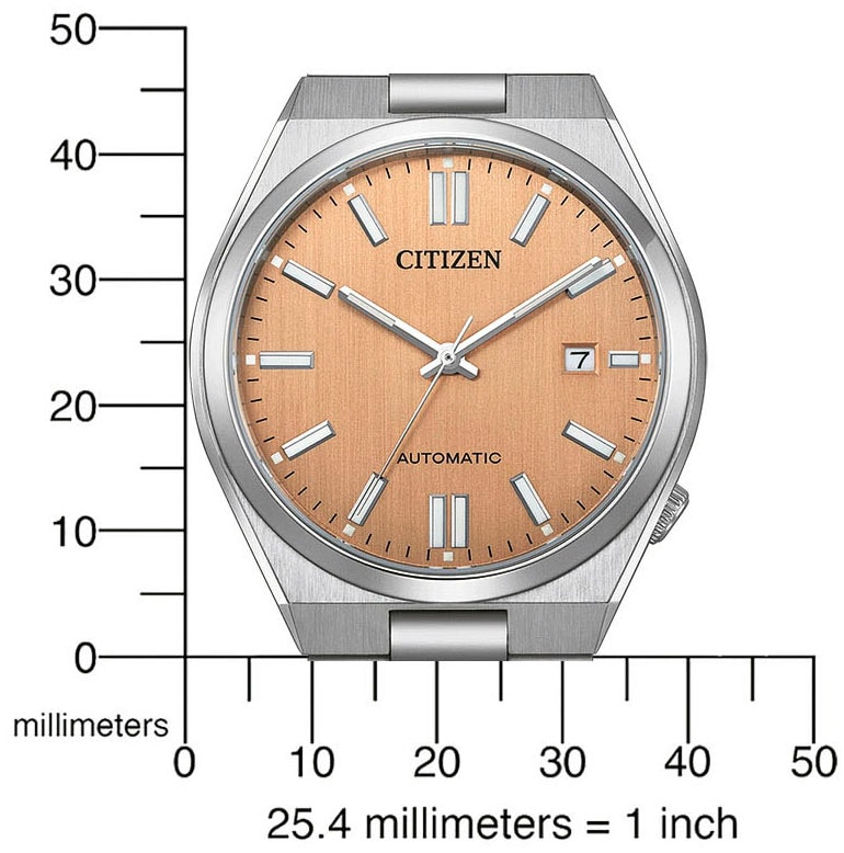 Citizen Automatikuhr »Tsuyosa«, Armbanduhr, Damenuhr, Herrenuhr, Edelstahlarmband, Saphirglas, Datum