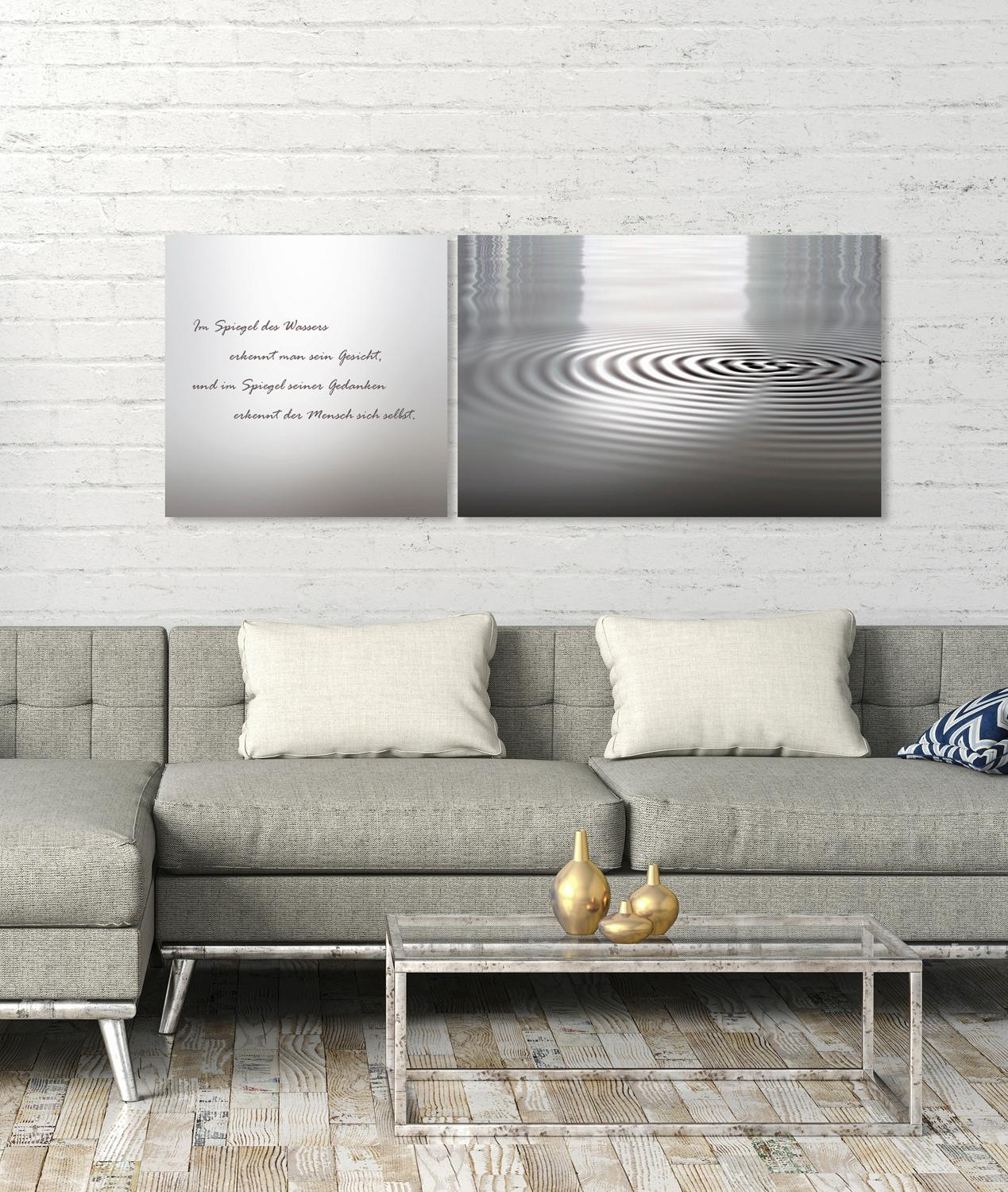 queence Leinwandbild »Wasser«, See-Stein-Kunst-Modern-Spa-Spa Bilder-Sprüch günstig online kaufen