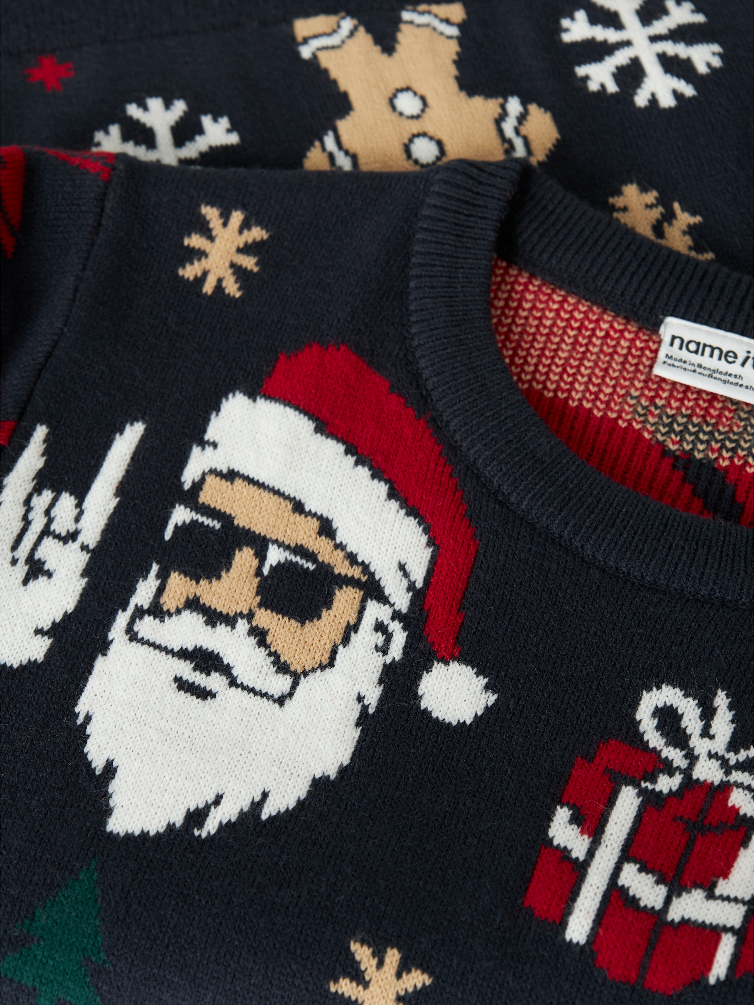 Name It Weihnachtspullover »NKMRICO LS LOOSE KNIT« Weihnachten, Kunstfaser, normal geschnitten