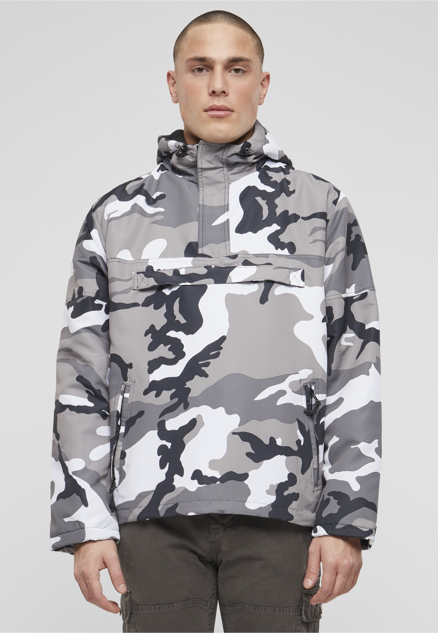 Brandit Anorak »Brandit Herren Fleece Pull Over Windbreaker« 1 Stk. tlg. mit Kapuze