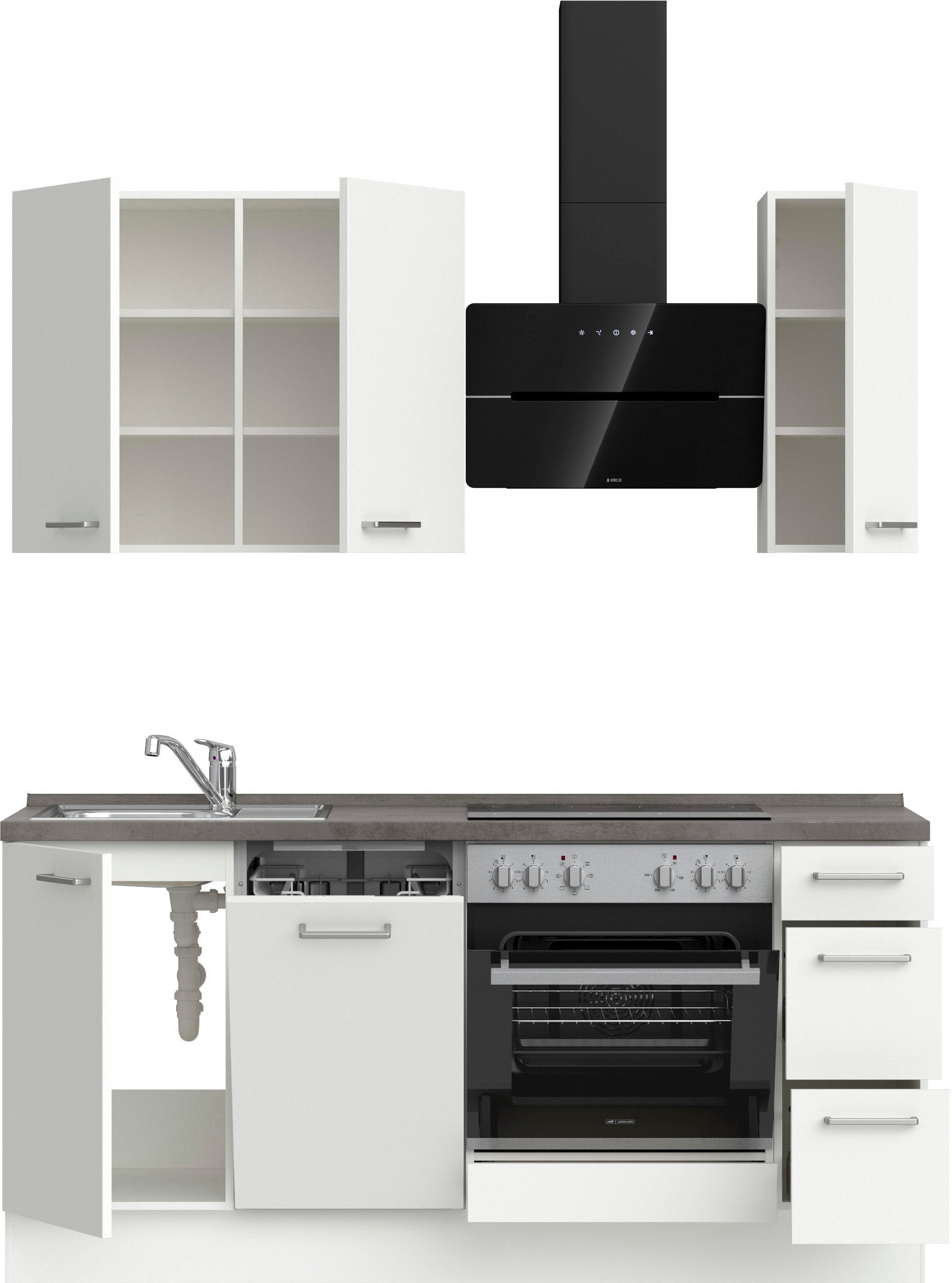 nobilia® Küchenzeile »"Touch II"«, vormontiert, Ausrichtung wählbar, Breite 180 cm, wahlw. mit E-Geräten