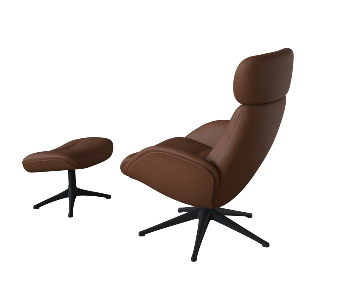 FLEXLUX Relaxsessel »Relaxchairs Elegant«, Premium Komfort, Rücken- & Kopfteilverstellung, drehbar, Fuß schwarz
