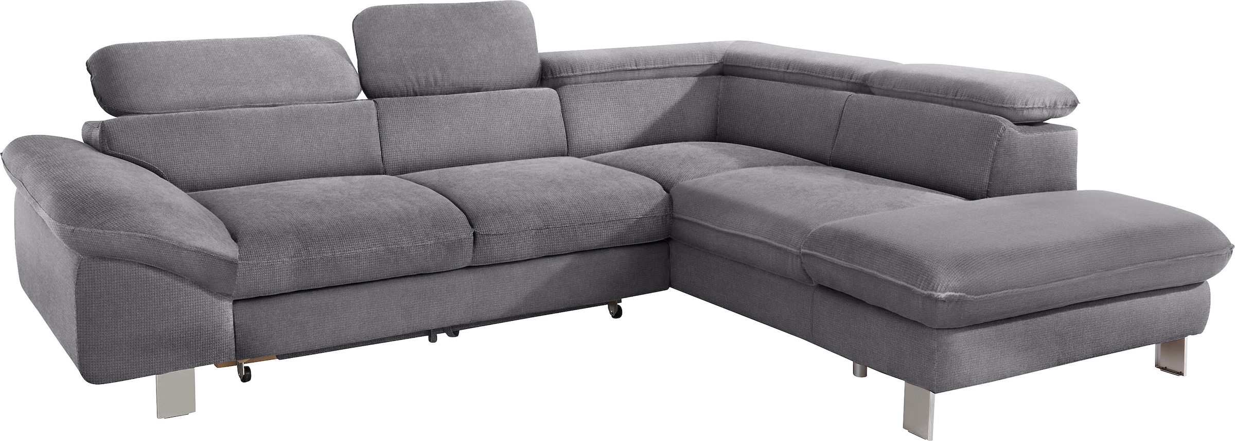 COTTA Polstergarnitur »Driver L-Form«, (Set, 2 tlg.), Set bestehend aus: Ecksofa mit Kopfteilverstellung & Hocker