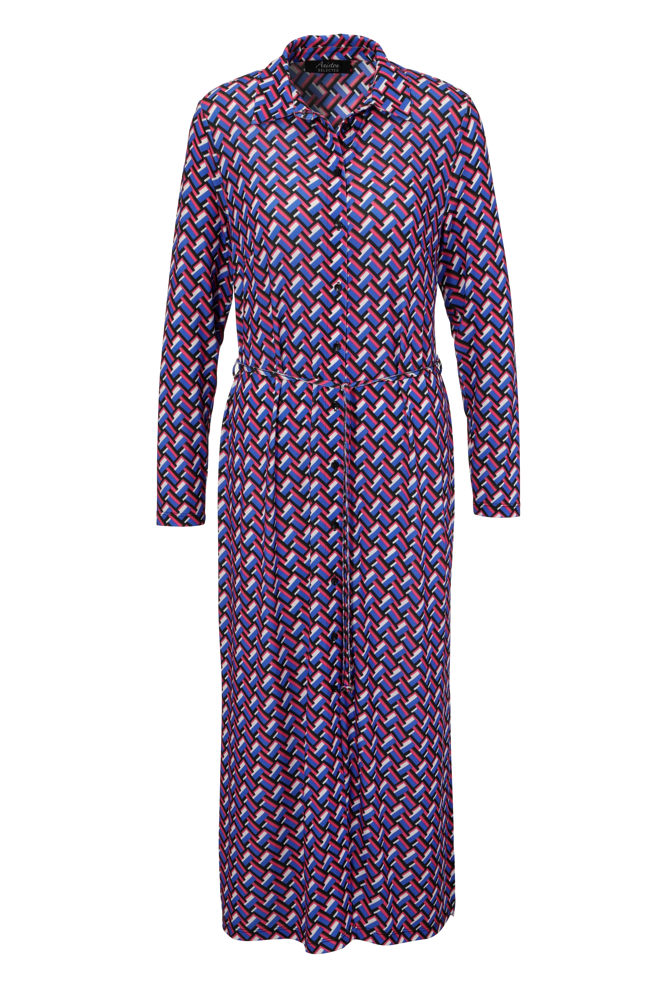 Aniston SELECTED Maxikleid, (mit abnehmbarem Bindeband), mit Seitenschlitzen