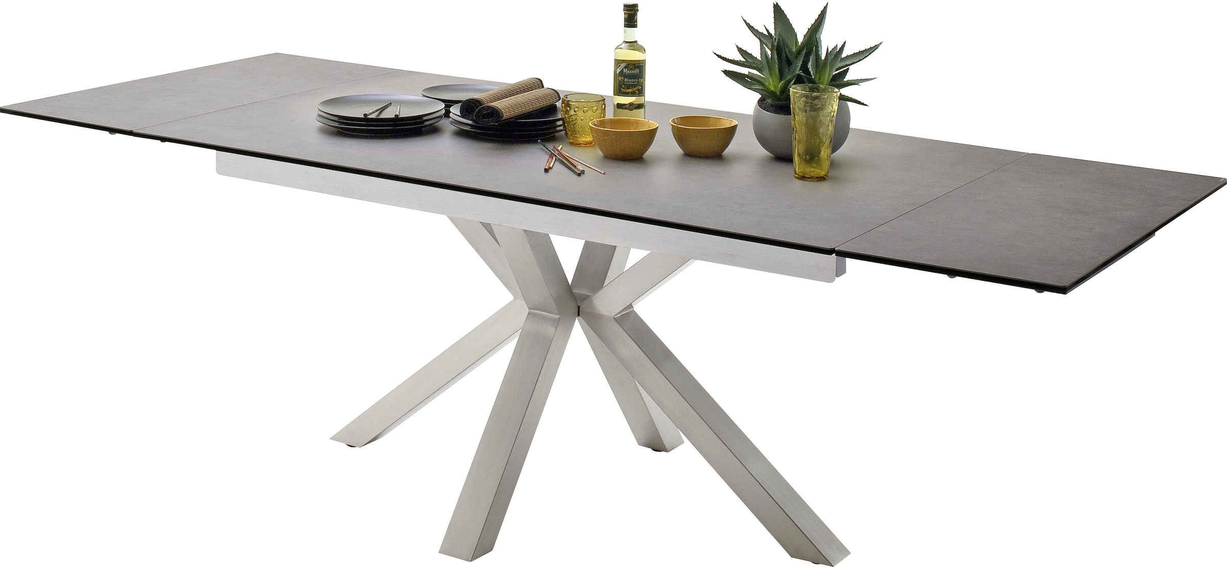 MCA furniture Esstisch »Nagano«, Esstisch Glas-Keramik mit Stirnauszug