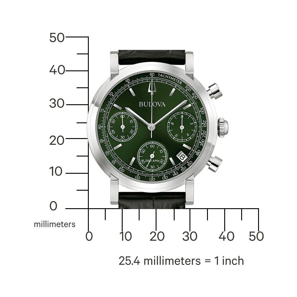 Bulova Chronograph, Quarzuhr, Armbanduhr, Herrenuhr, Lederarmband, analog, Tag