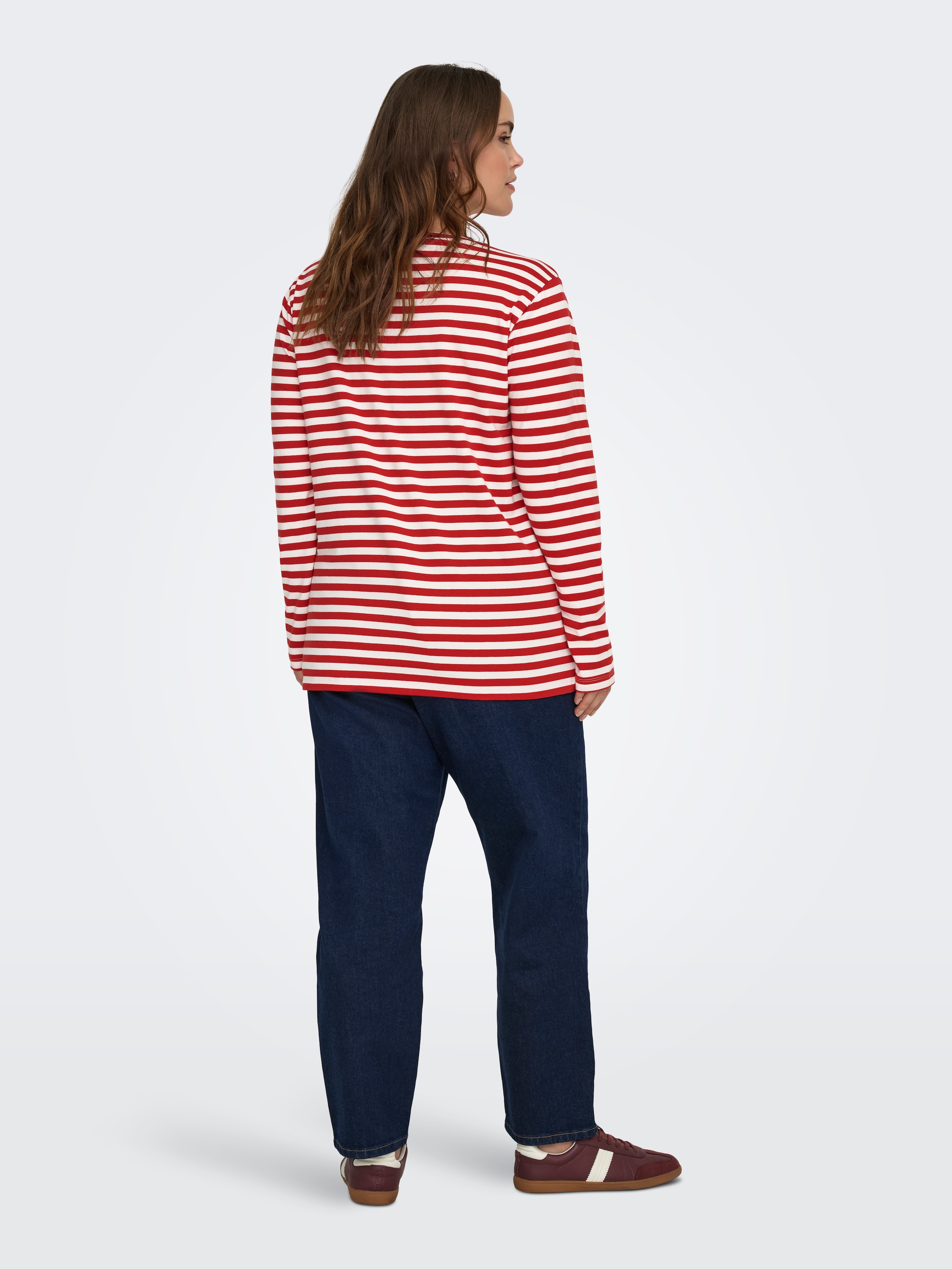ONLY CARMAKOMA Langarmshirt »CARBODIL L/S O-NECK BLOUSE JRS« Materialmix, slim fit