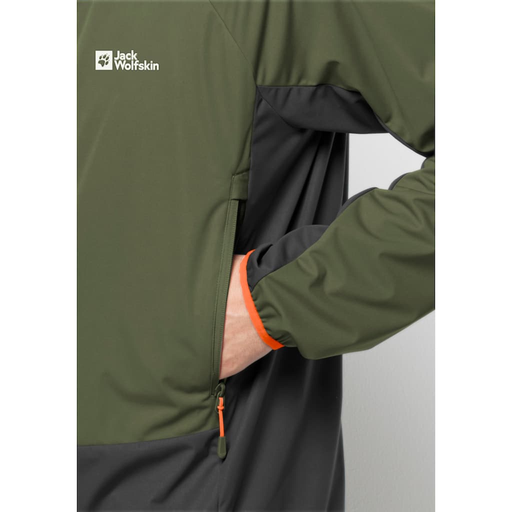 Jack Wolfskin Softshelljacke »EAGLE PEAK II HOODY M«, mit Kapuze